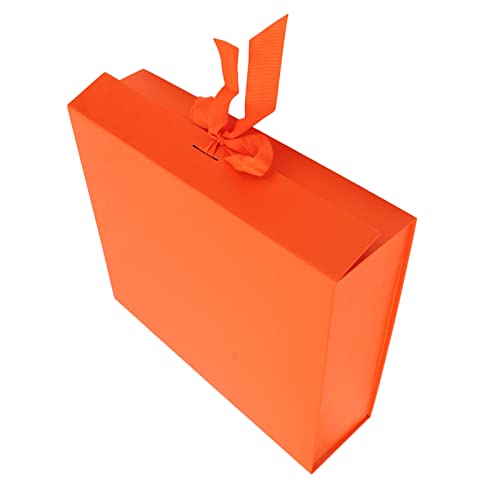 Elegant Foldable Gift Box for Party, Cosmetics & Gifts - Stylish Pure Color Orange Gift Packaging Box for Birthdays, Weddings & Special Occasions