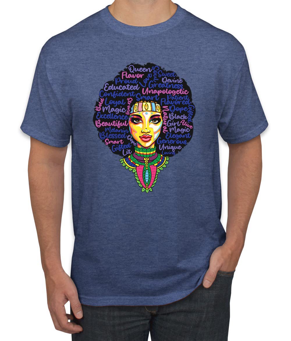 Queen Bee Strong Black Woman Black Pride Men's Graphic T-Shirt - Empowering Afrocentric Streetwear for Black History Month & Everyday Wear