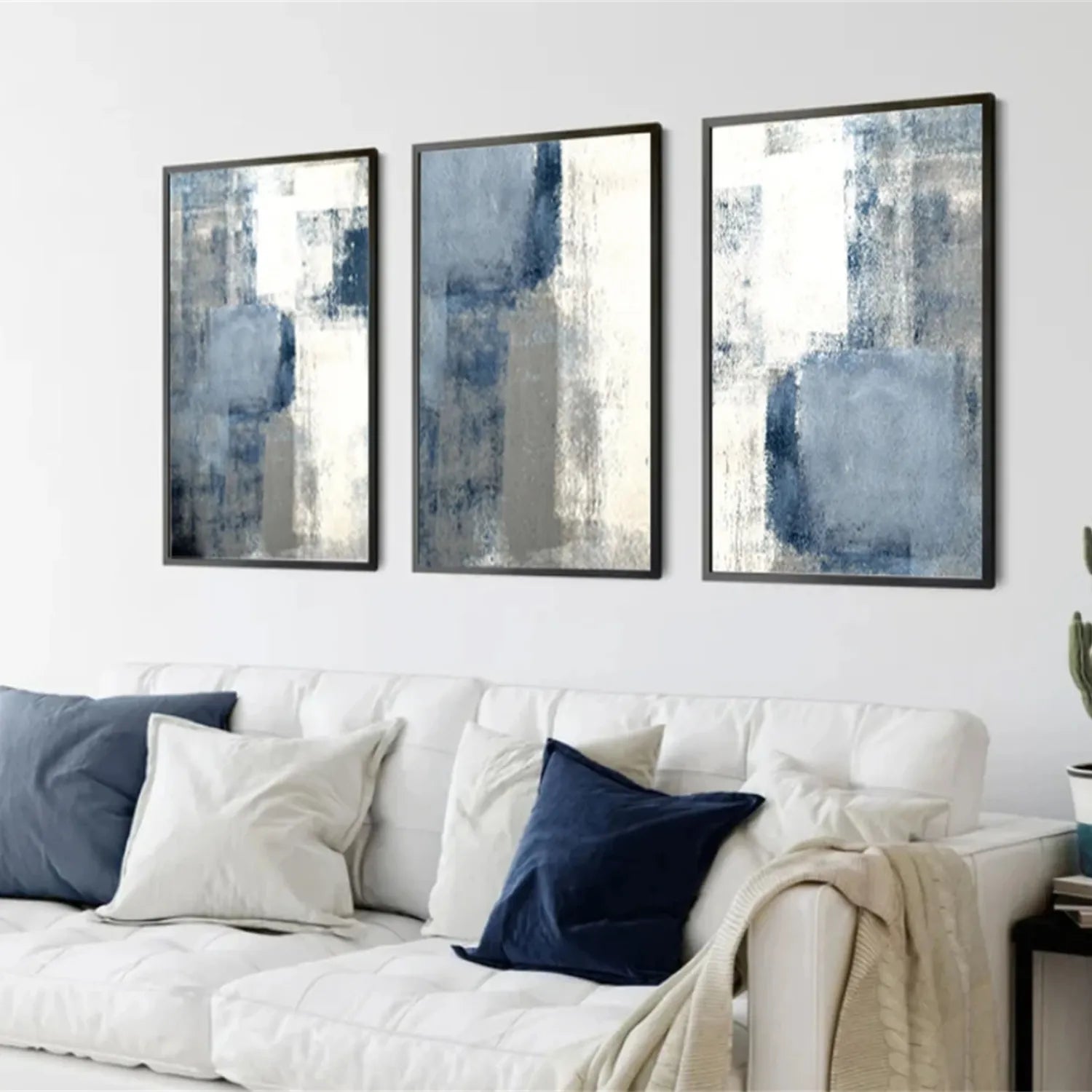 Abstract Tranquility Set of 3 Wall Art Prints - Modern Minimalist Home Decor for Living Room, Bedroom & Office - #WS178