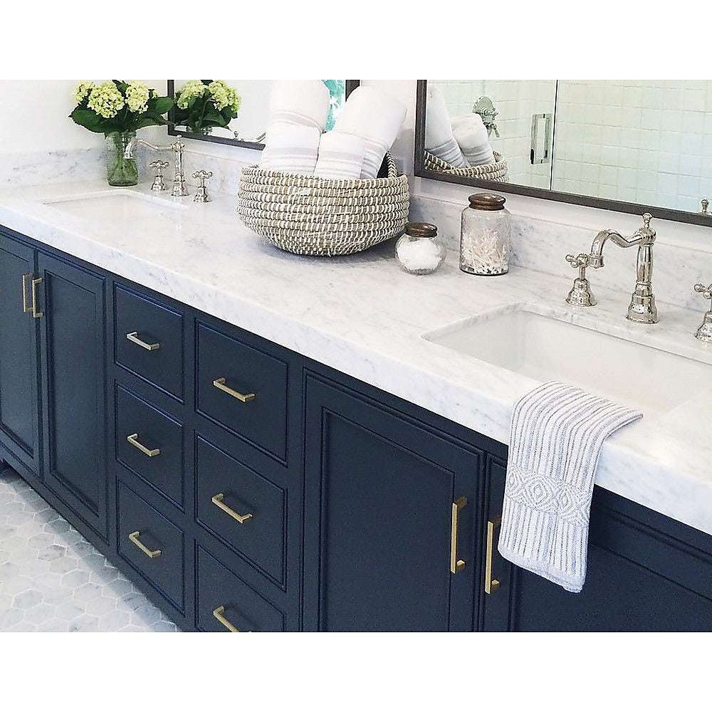 15 Pack Brushed Brass Drawer Pulls - 96mm Kitchen Cabinet Handles with Gold Finish - Perfect for Modern Cabinets, Dressers & Furniture Upgrades