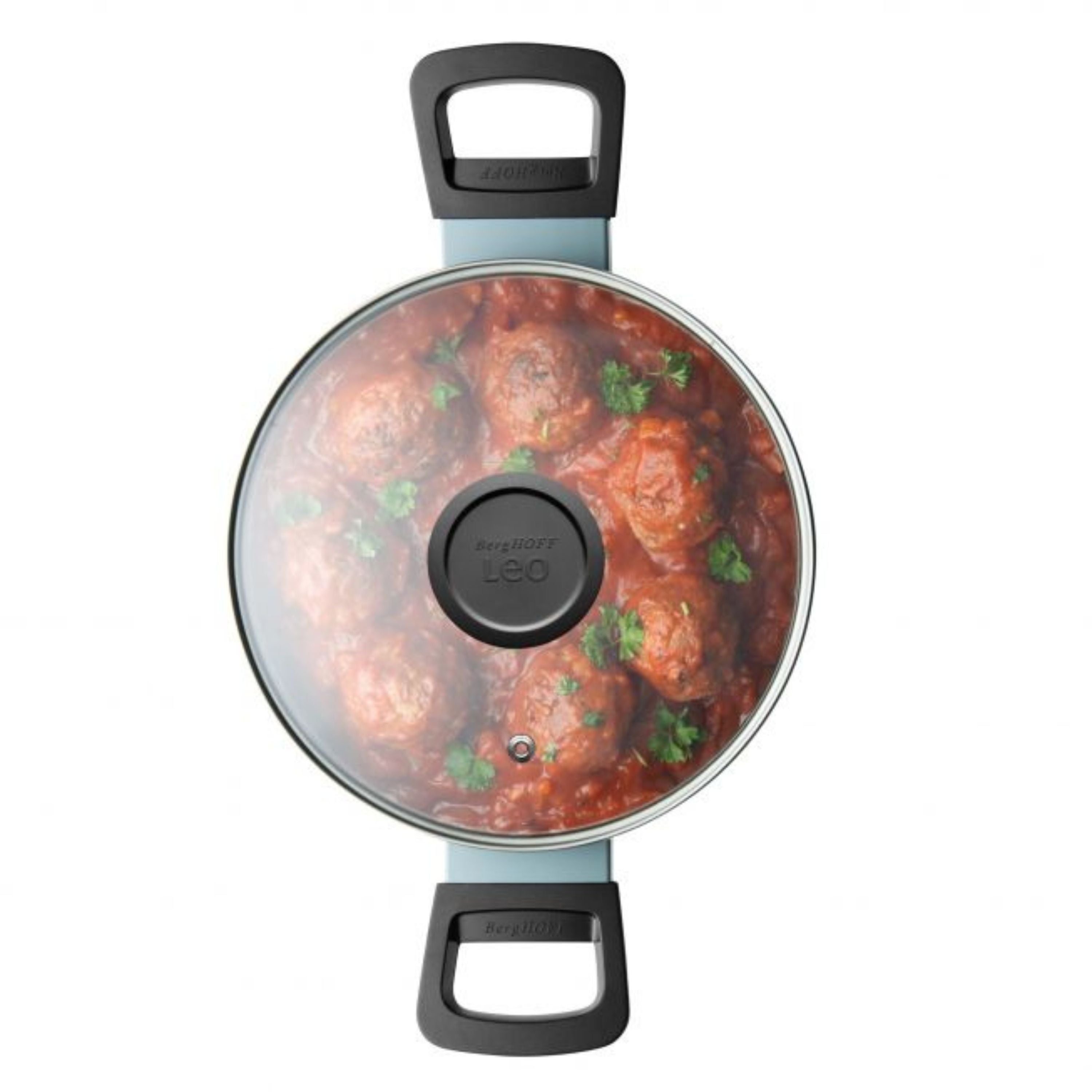 BergHOFF Slate Non-Stick Aluminum Stockpot 8-Quart with Glass Lid - Perfect for Soups, Stews & Family Cooking