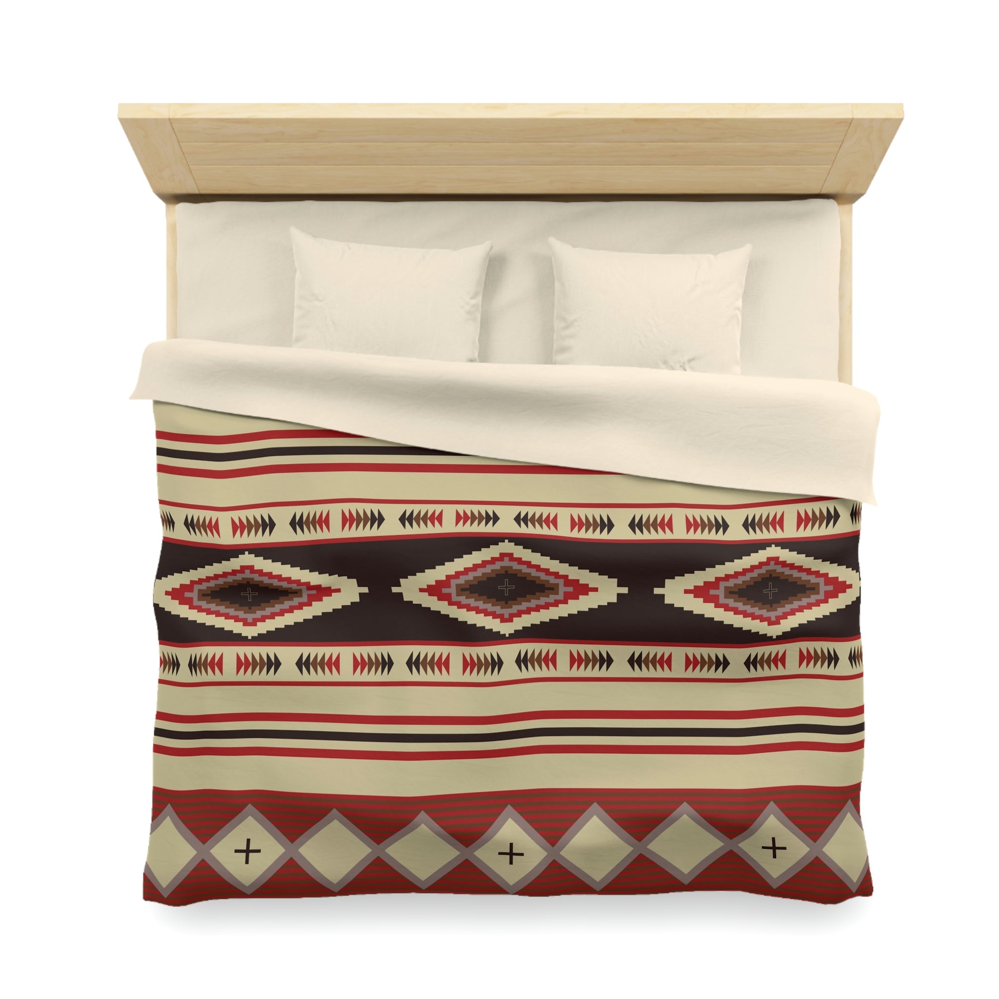 Southwestern Microfiber Duvet Cover Set - Bohemian Rio Vista Print Bedding for Bedroom Decor (Queen/King Size) - Perfect for Boho Chic Home & Guest Room Styling