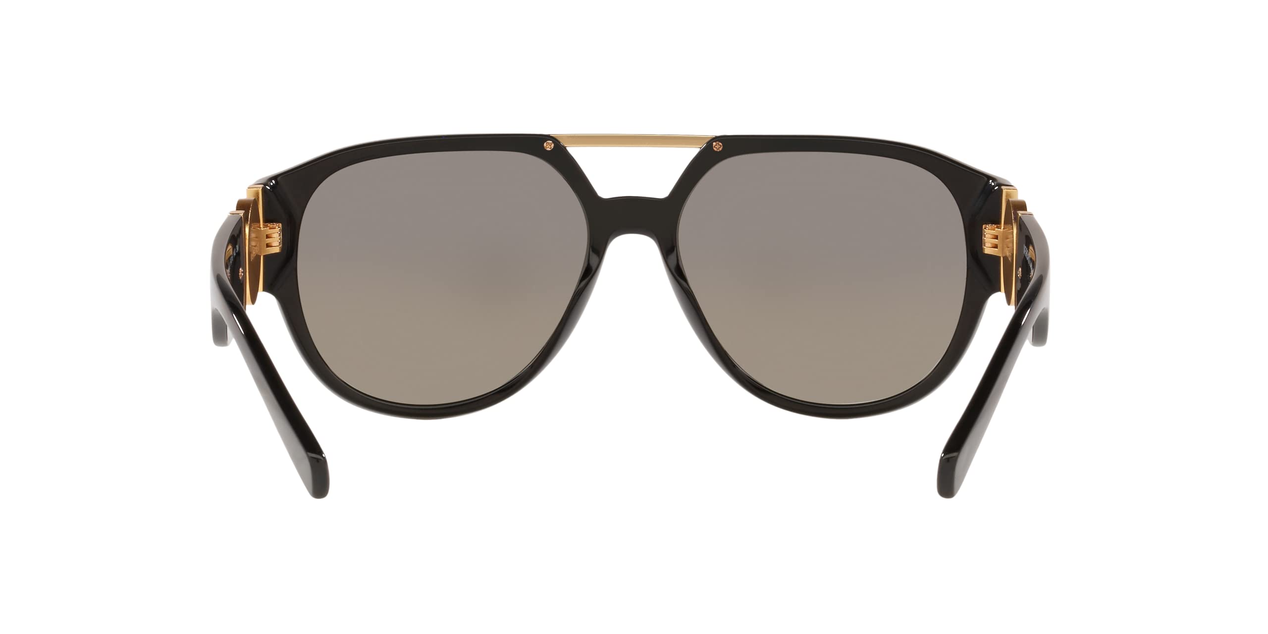 Versace Men's Sunglasses - Black Frame with Dark Grey Polarized Lenses (58mm) | UV Protection, Luxury Fashion Accessory for Outdoor Activities, Beach & Driving