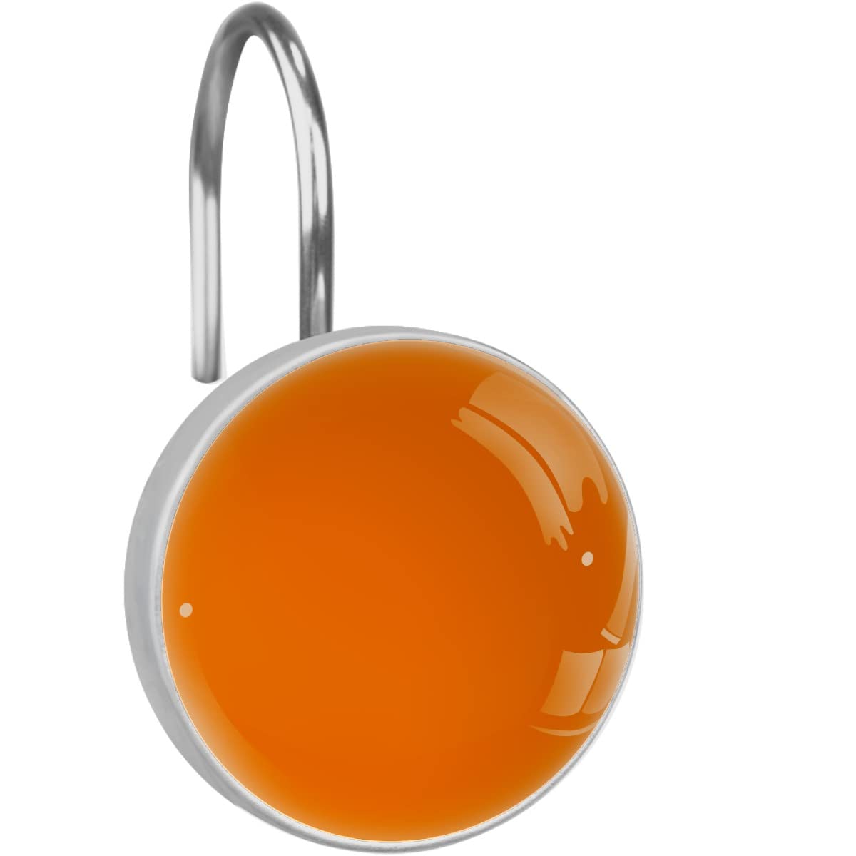 12 Pack Crystal Glass Shower Curtain Hooks - Rustproof Decorative Rings for Bathroom Curtains & Liners, Orange Solid Color - Perfect for Modern Bathroom Decor & Spa-Like Shower Experience