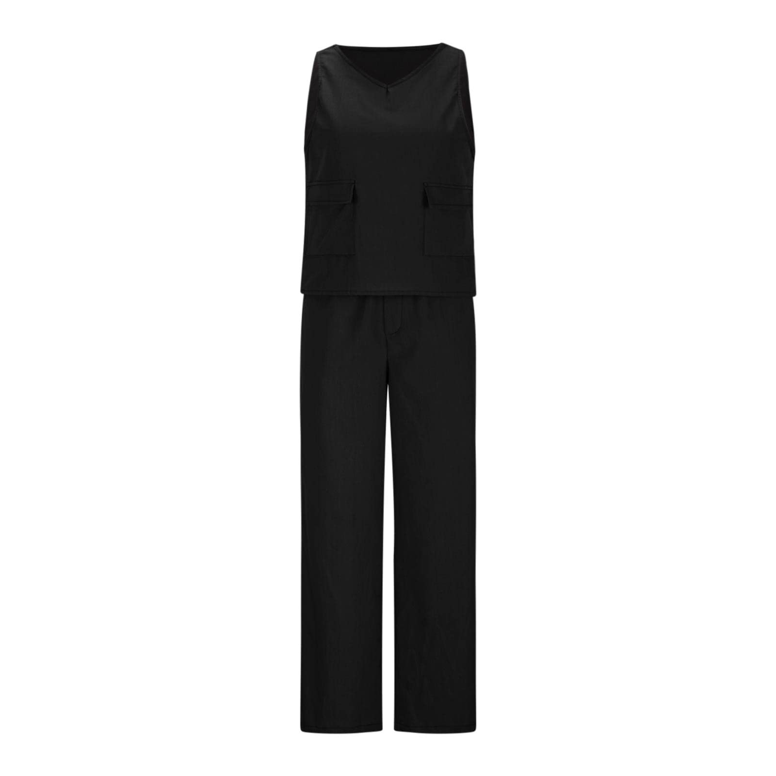 Women's Lounge Wear Gift Sets - 100% Cotton Linen Casual Outfits with Wide Leg Pants & Jogging Suits | Perfect for Relaxing at Home, Yoga, and Weekend Comfort