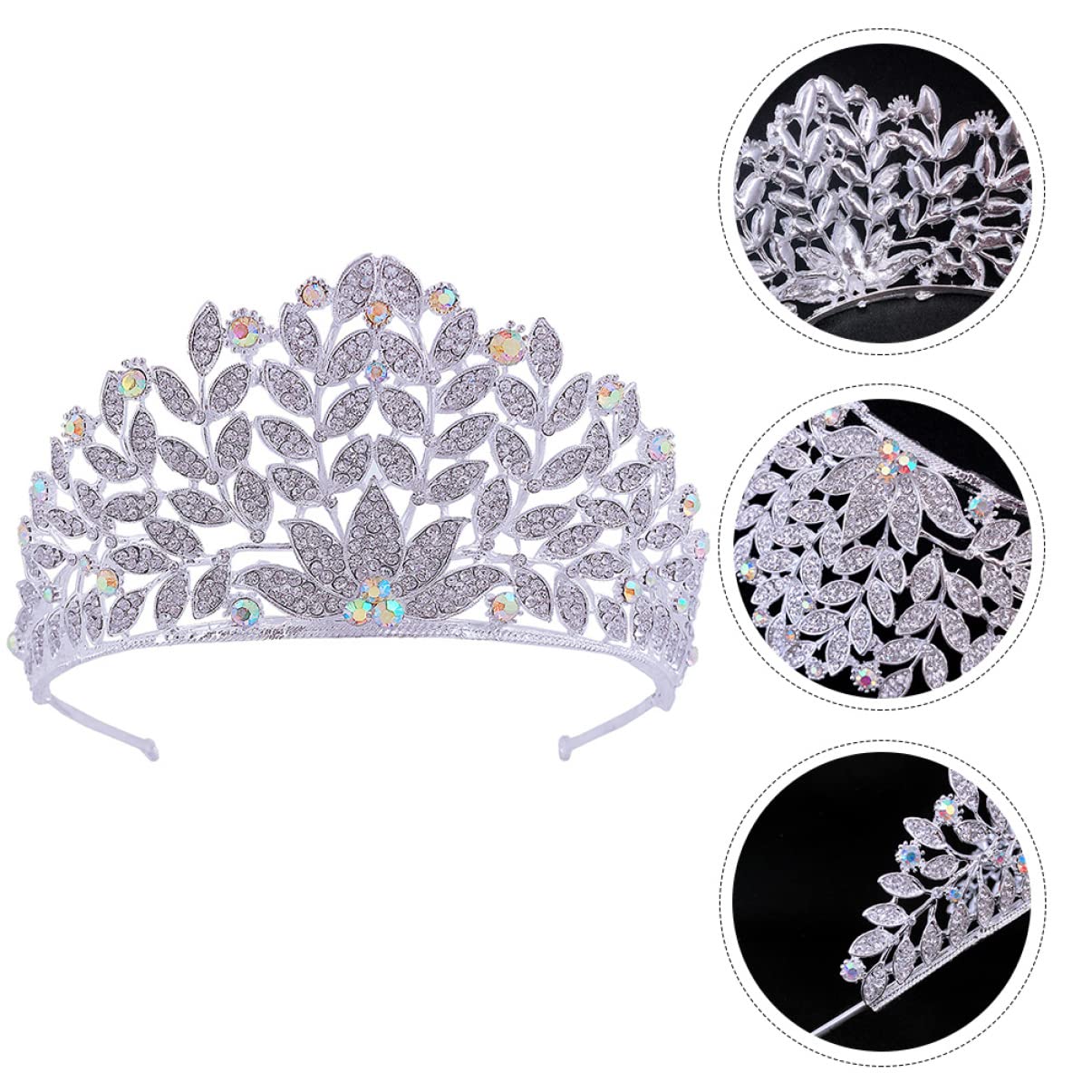 ABOOFAN 3-Piece Baroque Crown Tiara Set - Rhinestone Bridal Headpiece for Women, Wedding Headdress, Prom Queen Accessories with Alloy Rhinestones - Perfect for Bridal Showers, Pageants, and Special Occasions