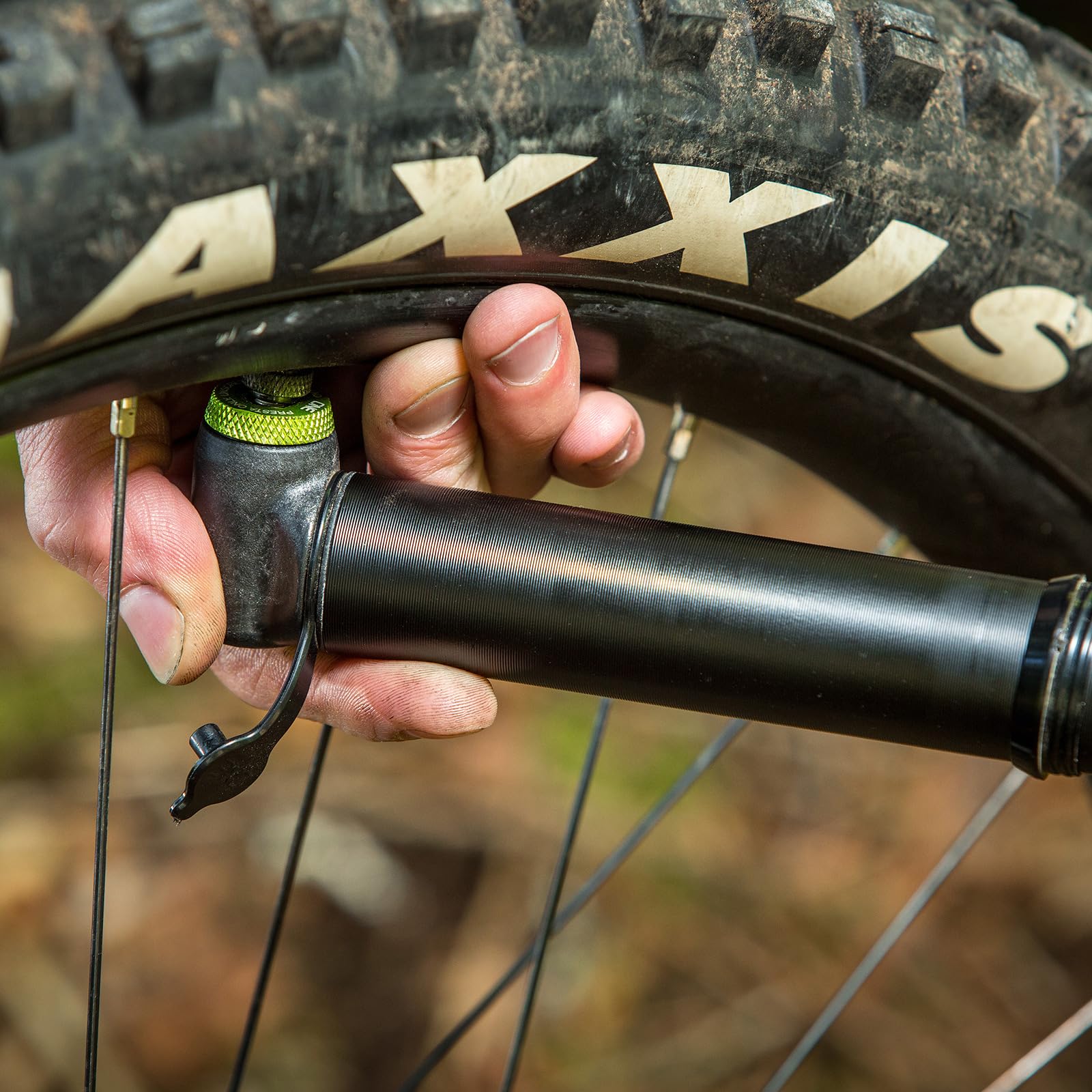 OneUp Components EDC Bike Pump - Portable High Pressure Bicycle Tire Inflator for Mountain & Road Bikes - Perfect for Trail Rides, Commuting, and Emergency Repairs