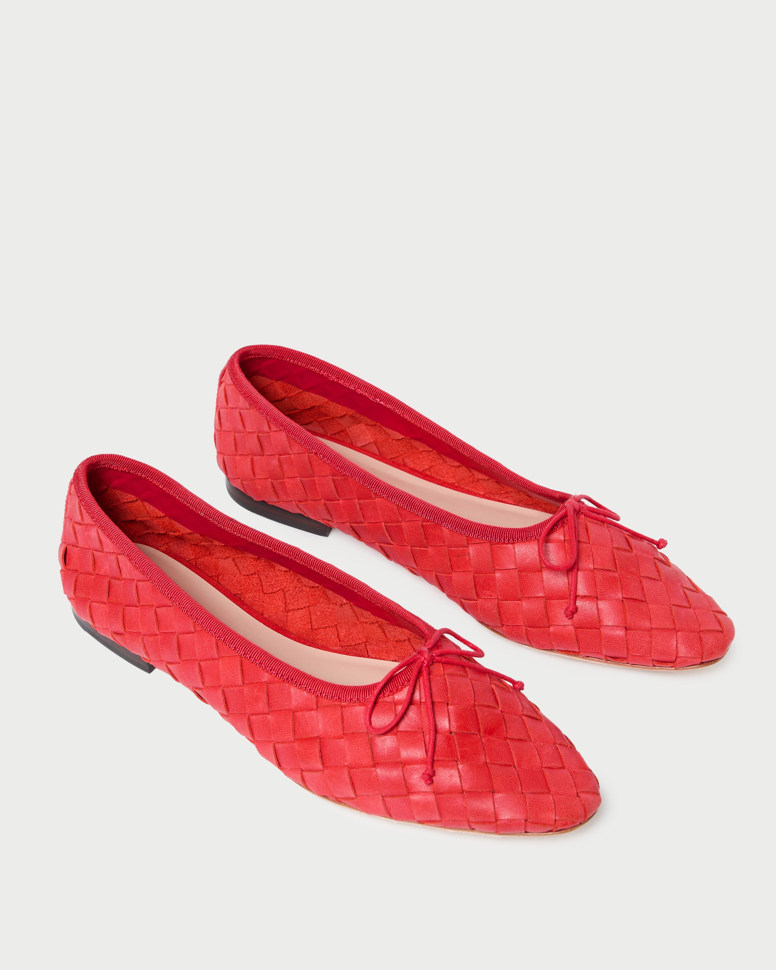 Landry Red Woven Ballet Flats for Women - Comfortable & Stylish Casual Shoes - Perfect for Work, Travel & Everyday Wear
