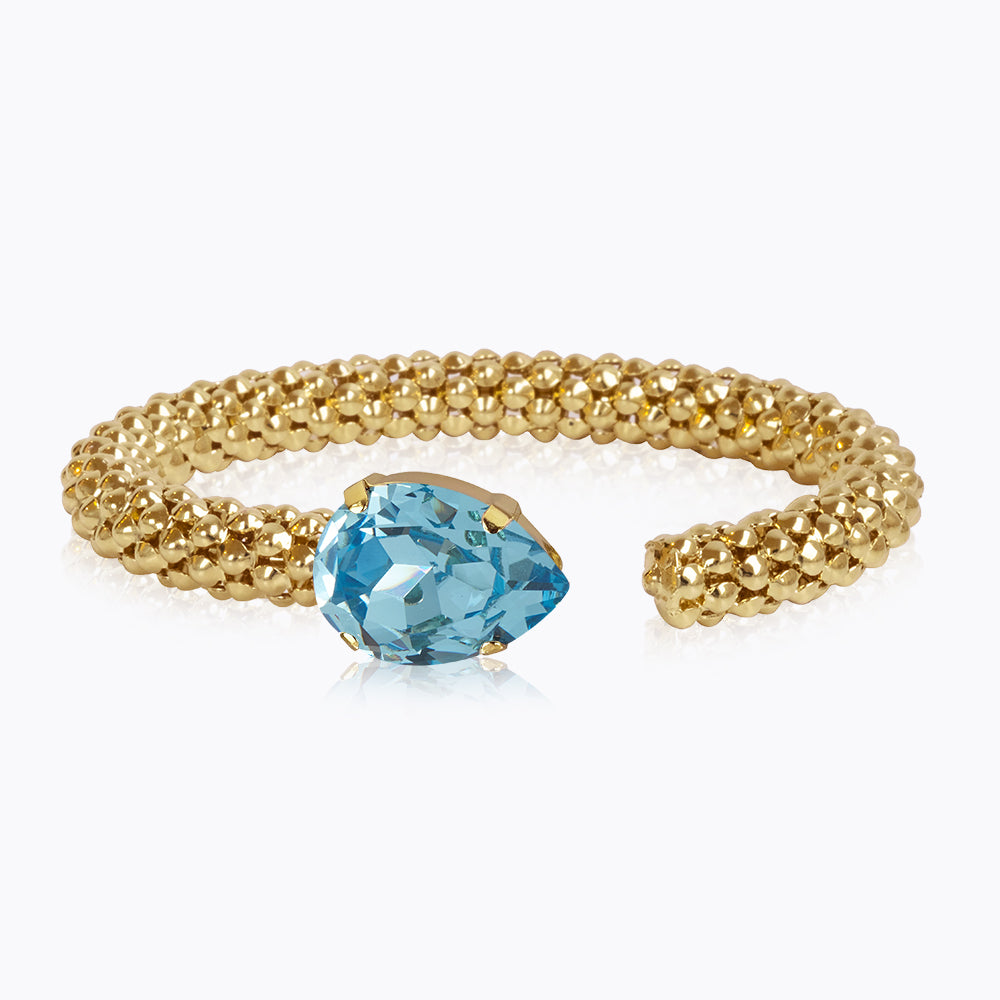 Classic Rope Bracelet with Genuine Aquamarine Stone - Elegant Handmade Jewelry for Women, Gift for Her, Birthday, Anniversary, Wedding, Everyday Wear