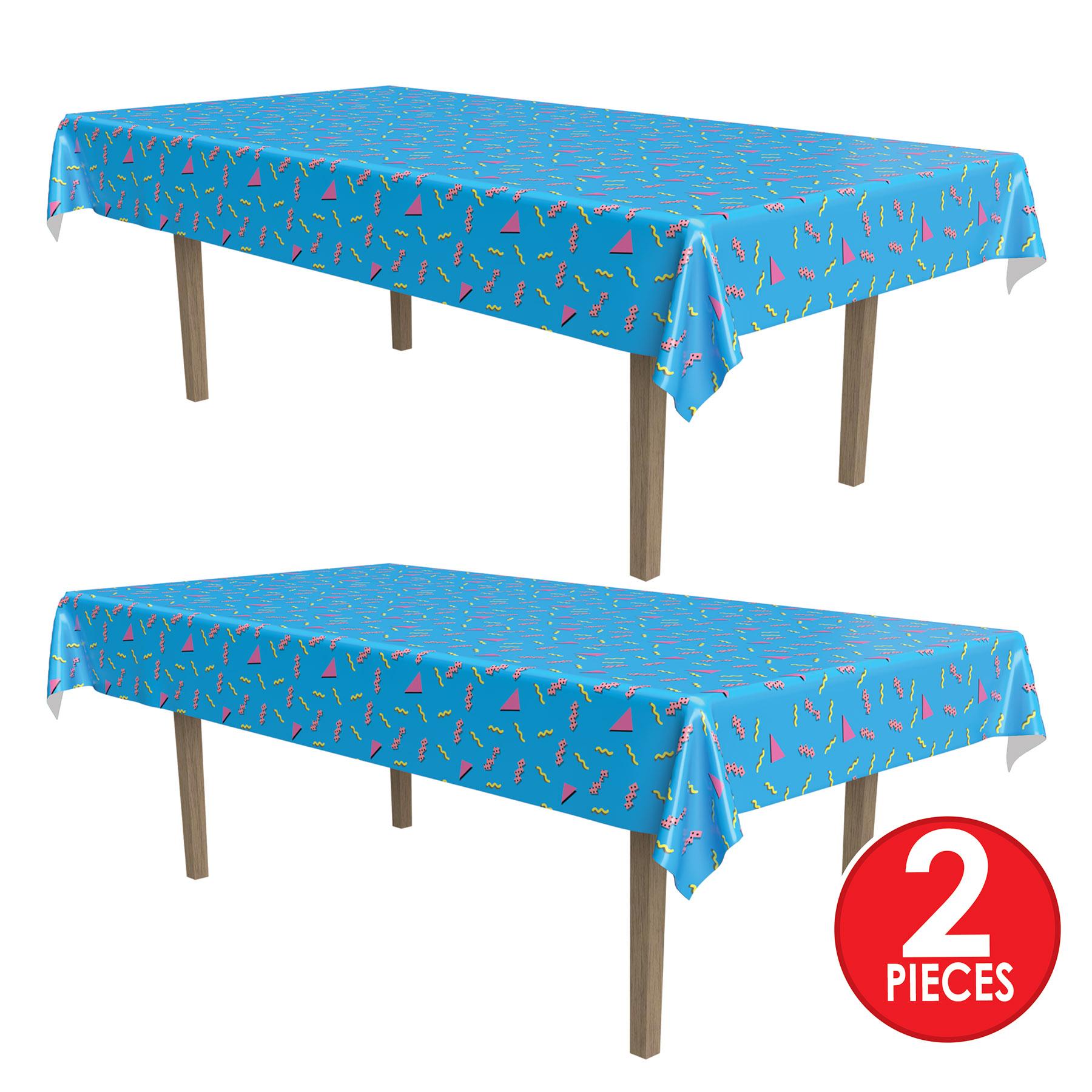 90s Themed Party Table Covers - 12 Pack Retro Disposable Tablecloths for Birthday, Graduation & 80s 90s Nostalgia Party Decorations - Perfect for Themed Events, Reunions & Throwback Celebrations