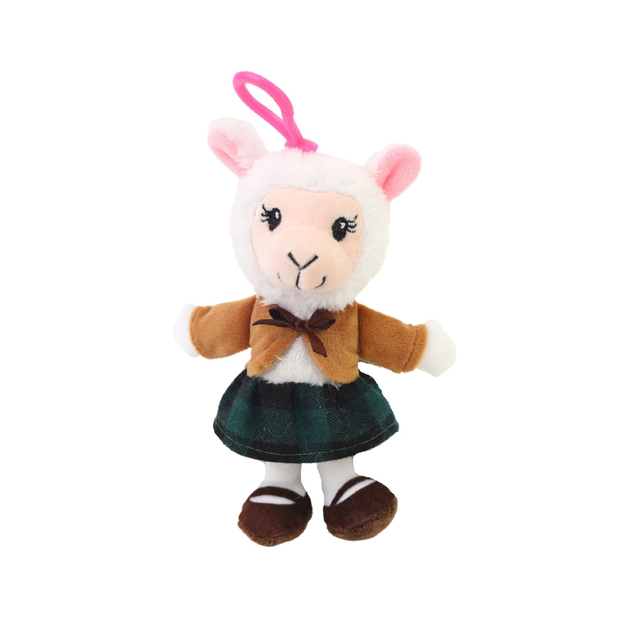 Adorable Alpaca Plush Keychain - Mini Stuffed Animal Backpack Accessory with Plastic Chain Clip for Kids & Teens - Cute Plushie Toy for Backpacks, Purses & School Supplies - Perfect Gift for Animal Lovers
