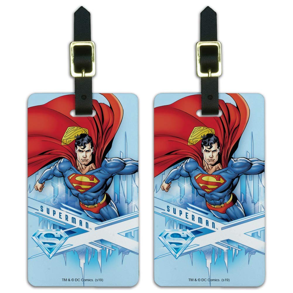 Superman Solitude Luggage ID Tags - Set of 2 Durable Suitcase Tags for Carry-On Bags, Travel Accessories for Airlines & Vacation - Perfect for Business Trips & Family Vacations