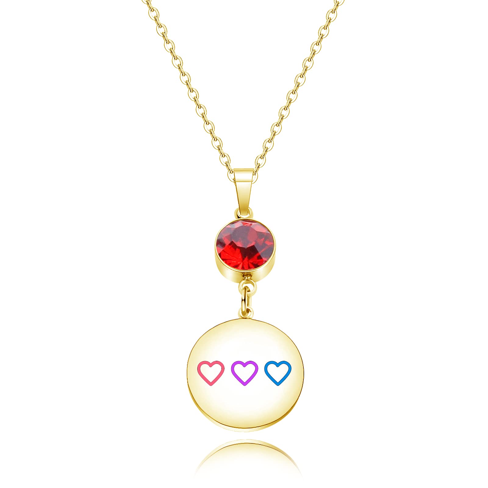 Bisexual Pride Heart Necklace - LGBTQ+ Jewelry for Women & Men - Rainbow Love Pendant for Gay, Lesbian, Bisexual - Perfect Gift for Pride Month, Coming Out, Anniversary & LGBT Support - Wear to Pride Parades, Weddings & Everyday Life