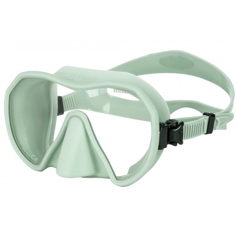 Beuchat Maxlux Almond Green Freediving Snorkeling Mask - Comfortable & Durable for Scuba Diving, Spearfishing & Underwater Photography