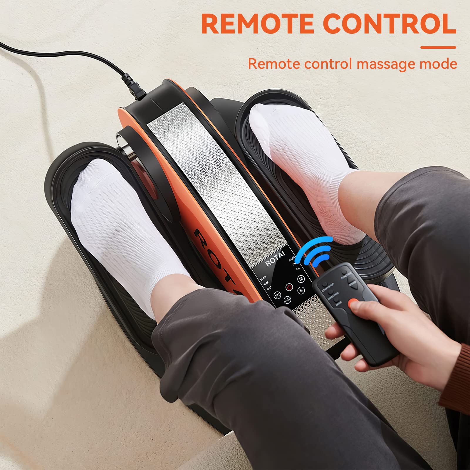 Under Desk Elliptical Trainer - Electric Foot Pedal Exerciser for Leg Circulation & Massage, Portable Home & Office Fitness Equipment with Remote & LCD Display - Perfect for Seniors, Sedentary Workers & Physical Therapy Recovery
