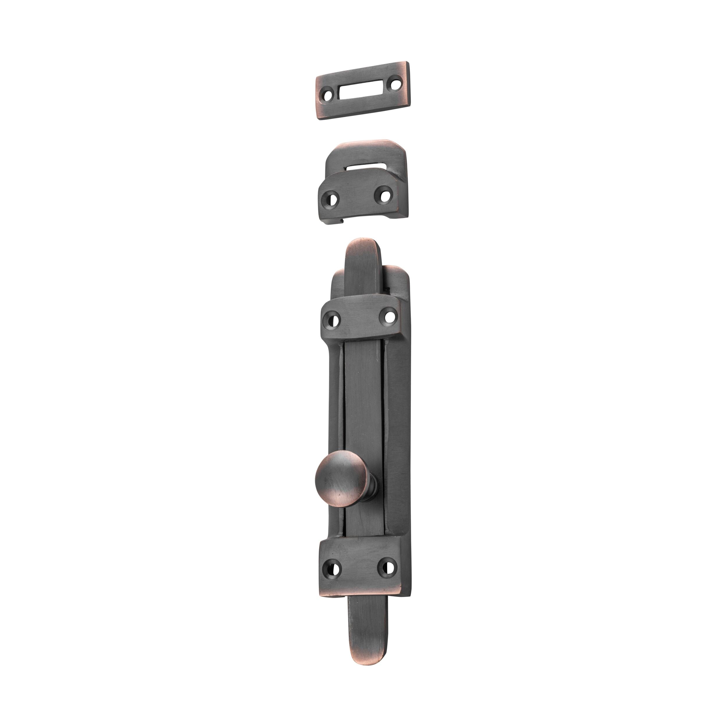 9742 Antique Copper Tower Bolt H118xW32mm - Vintage Door Hardware for Cabinets, Furniture & Home Decor