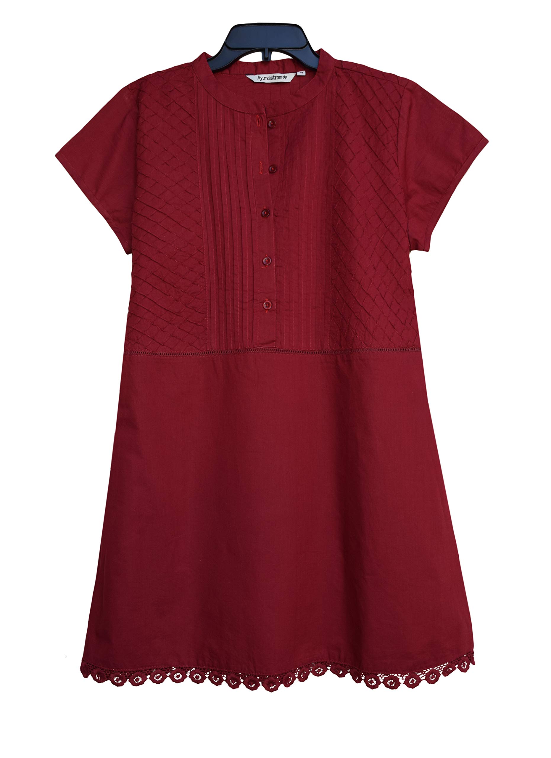 PIKU Pure Cotton Pleated Pintuck Textured Tunic Top Kurti - Comfortable Women's Ethnic Wear for Casual Outings, Office & Festive Occasions