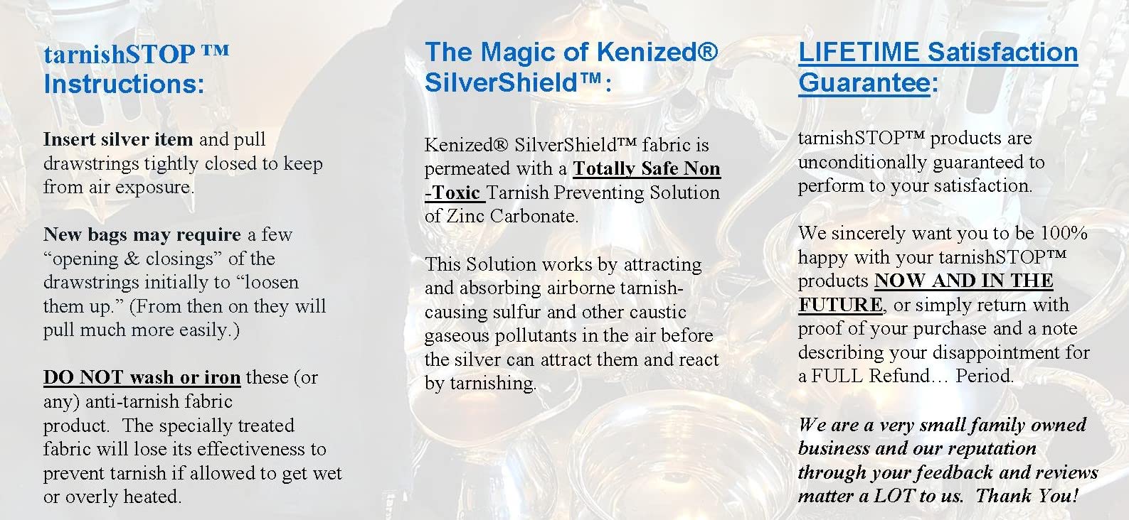 Premium Anti-Tarnish Storage Bags Set (3 Sizes) & Silver Polishing Cloth - USA Made for Sterling Silver & Silverplate - Jewelry, Silverware & Collectibles Protection