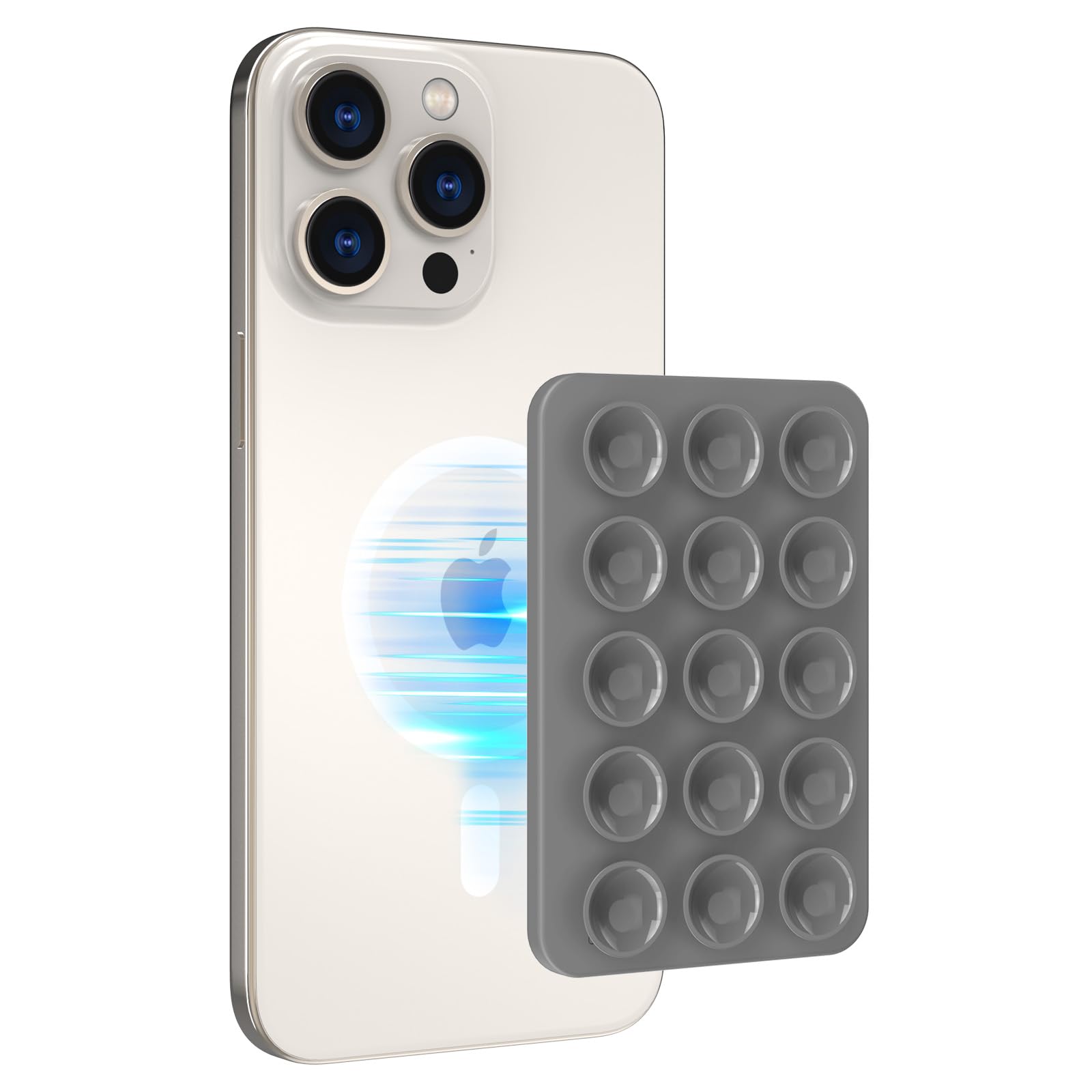 AHASTYLE Magnetic Silicone Suction Phone Case Stand for iPhone 16/15/14/13/12 Series - MagSafe Compatible Shower Phone Holder with Mirror for TikTok Videos, Selfies & Hands-Free Viewing in Car, Kitchen & Bathroom