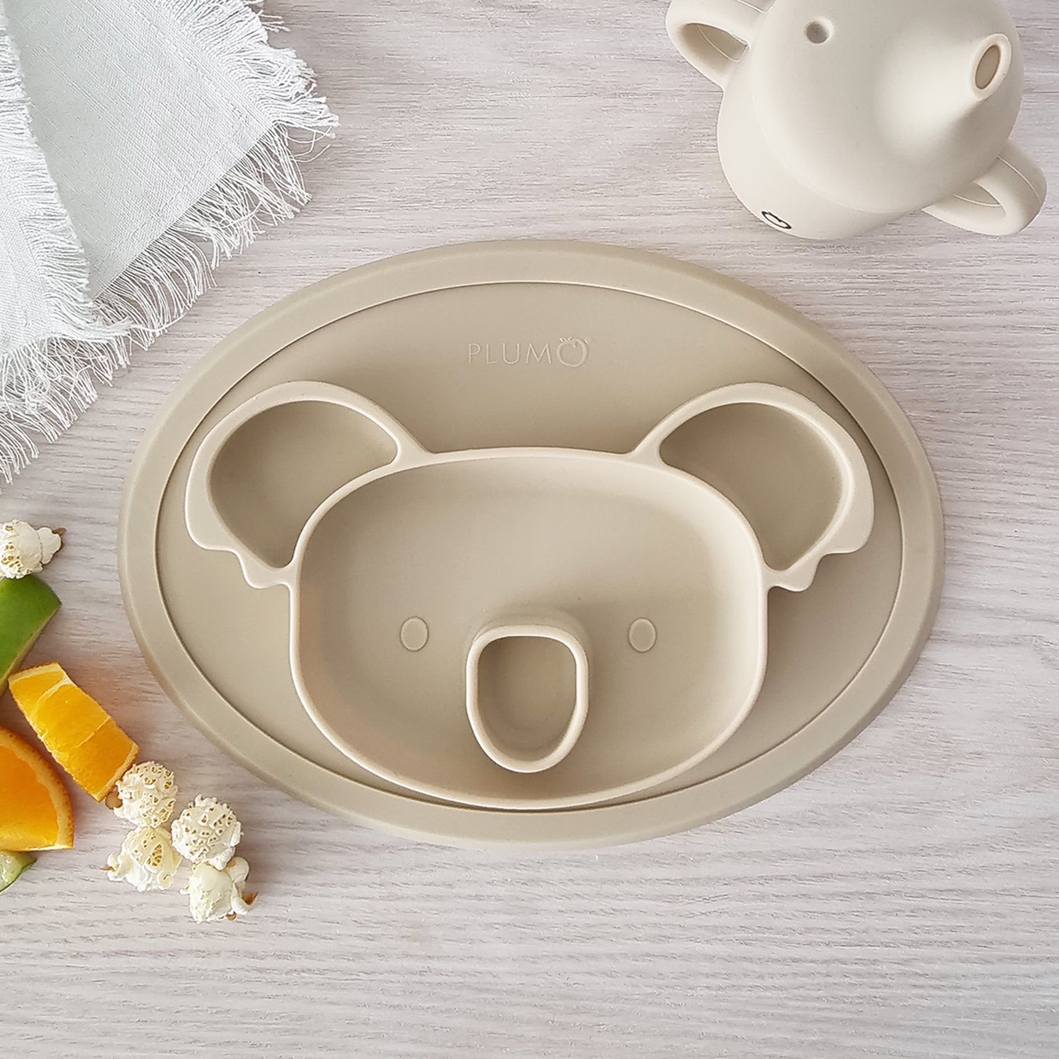 Non-Slip Silicone Koala Plate Mat for Kids - Cute Animal-Themed Placemat for Dining, High Chair, and Baby Feeding - BPA-Free, Dishwasher Safe