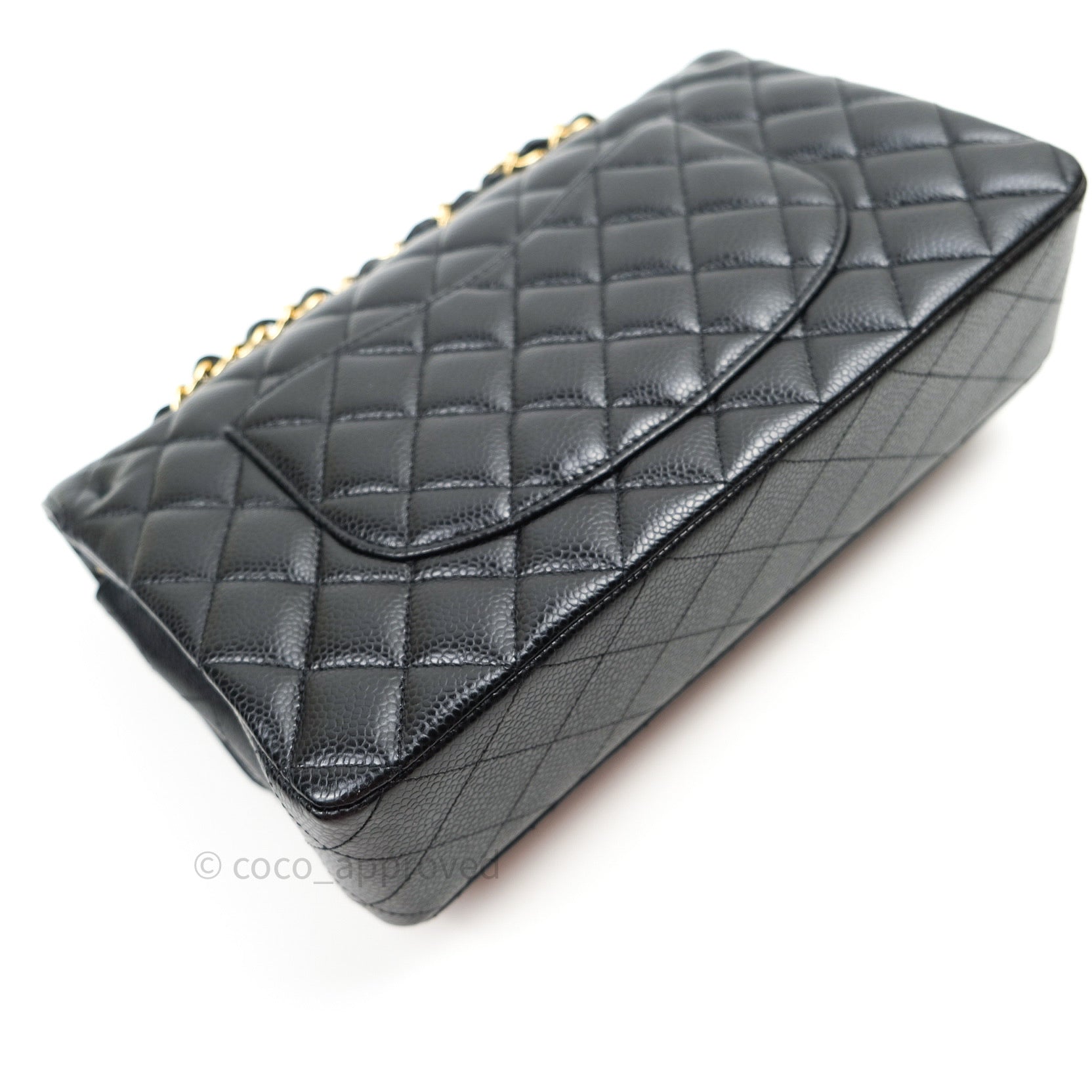 Chanel Classic Double Flap M/L Black Caviar Gold Hardware Bag - Luxury Designer Handbag for Women | Perfect for Work, Evening Events & Special Occasions