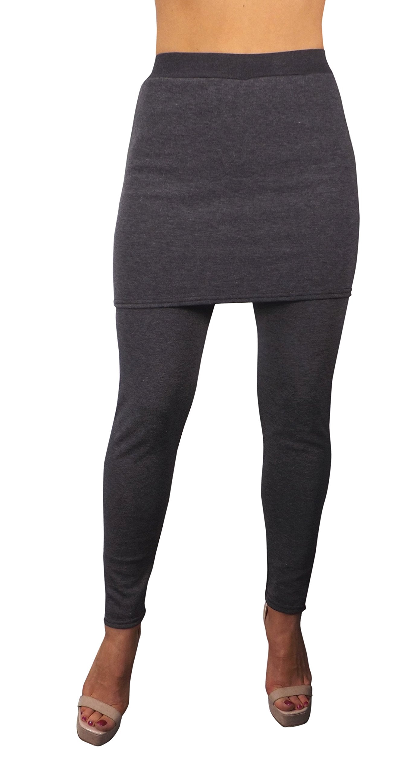 Women's Warm Thick Fur-Lined Legging Skirt - High Waisted Yoga Pants for Winter - Perfect for Yoga, Running, Workout & Casual Wear