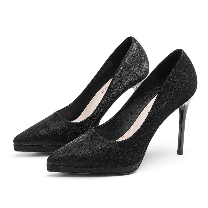 2025 Women's Pointed Toe Stiletto High Heels - 10cm Waterproof Single Shoes for Autumn, Cross-Border Popular Trade    Perfect for evening parties, weddings, office wear, and special occasions - stylish and comfortable all day.