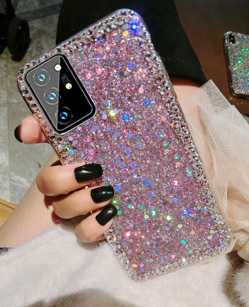 Sparkly Pink Glitter Case for Samsung Galaxy A32 5G - Shockproof Slim Fit TPU Cover with Anti-Scratch Protection | Cute Bling Phone Case for Women & Girls | Perfect for Everyday Use, Parties & Gifts