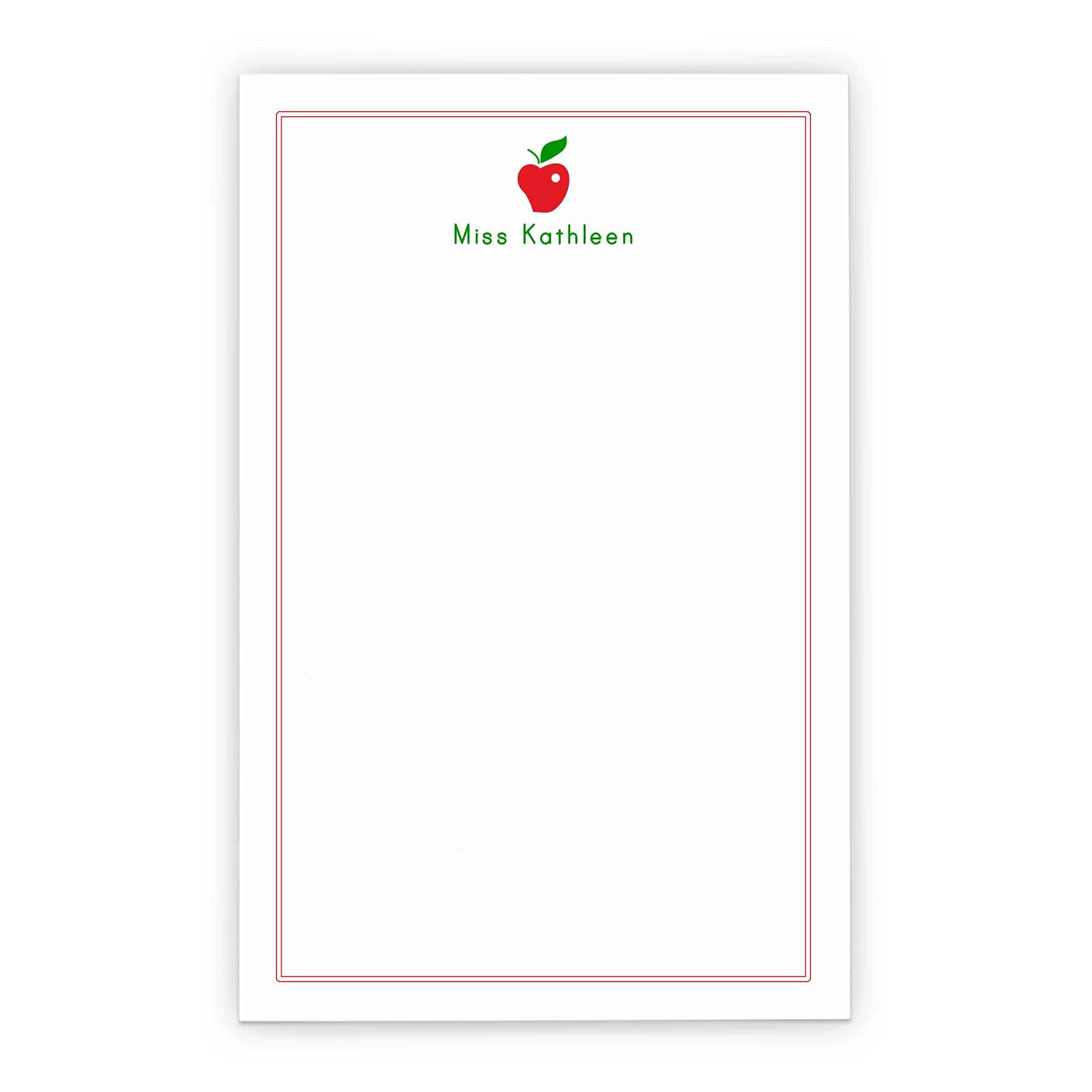 Personalized Apple Notepads for Teachers - 5.5x8.5 Inch Custom Teacher Notepad with 50 Sheets - Perfect Teacher Appreciation Gift for Classroom, Office & School Supplies