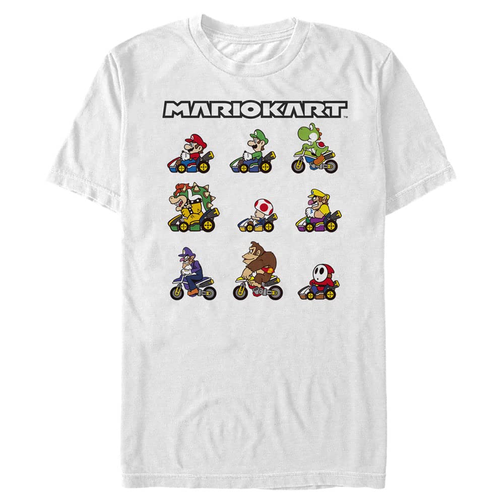 Nintendo Big & Tall Team Line Up T-Shirt for Men - Comfortable Gaming & Casual Wear for Tall Guys - Perfect for Gaming Events, Lounge Wear & Nintendo Fan Gifts