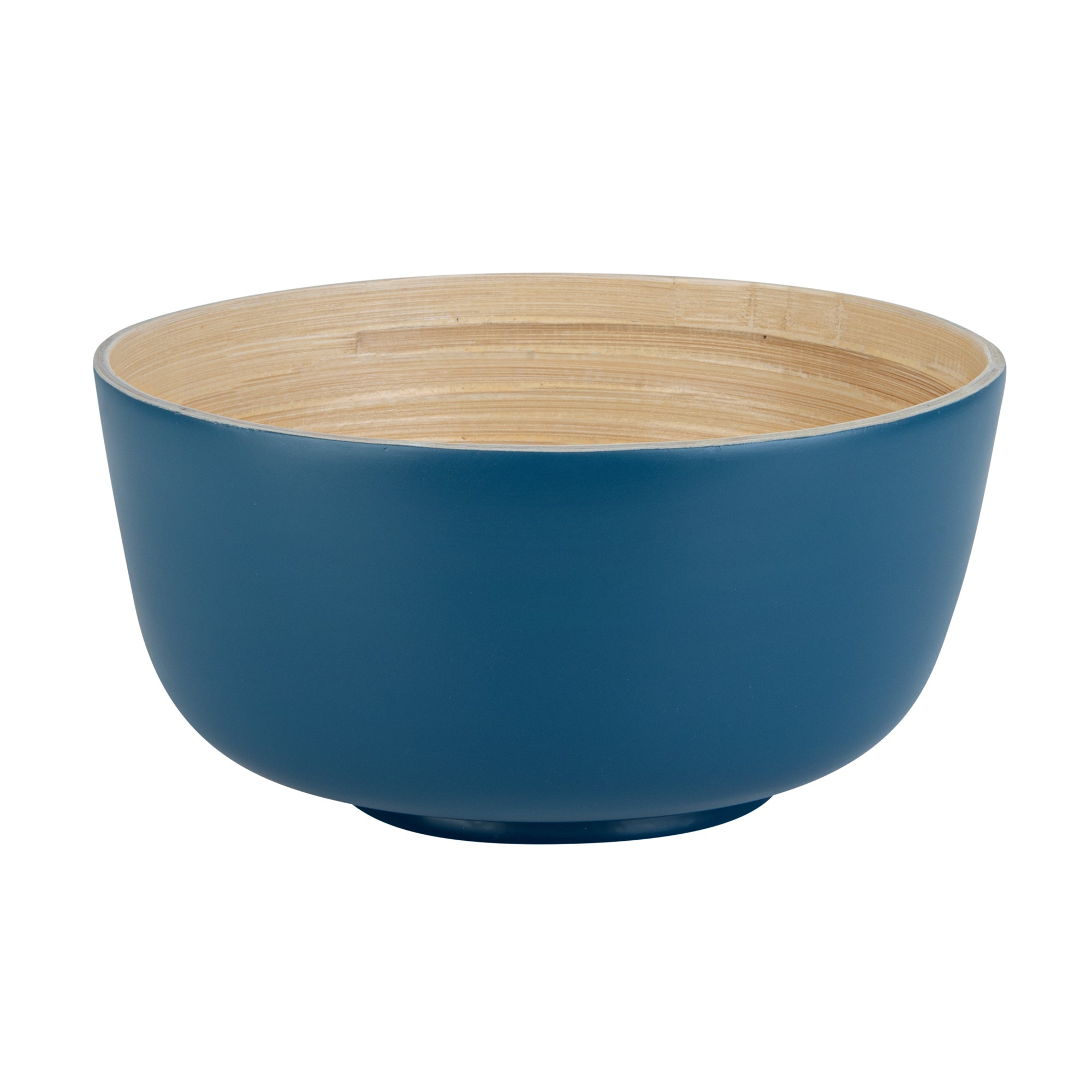 Bambuddha 25 oz Round Blue Spun Bamboo Salad Bowl - 9.5