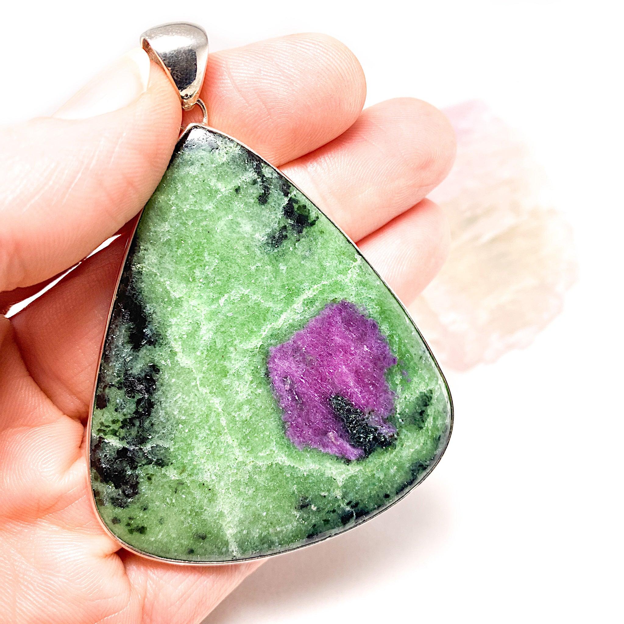 Natural Ruby in Zoisite Teardrop Pendant Necklace - KPGJ1185 | Elegant Jewelry for Women, Perfect Gift for Birthday, Anniversary & Special Occasions