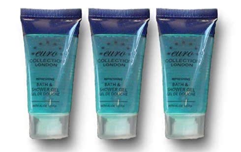 20ml Euro London Collection Aloe Vera Refreshing Bath & Shower Gel - Moisturizing Body Wash for Hotels, B&Bs, Gyms & Travel (Pack of 300) | Perfect for Guest Amenities & Spa Relaxation