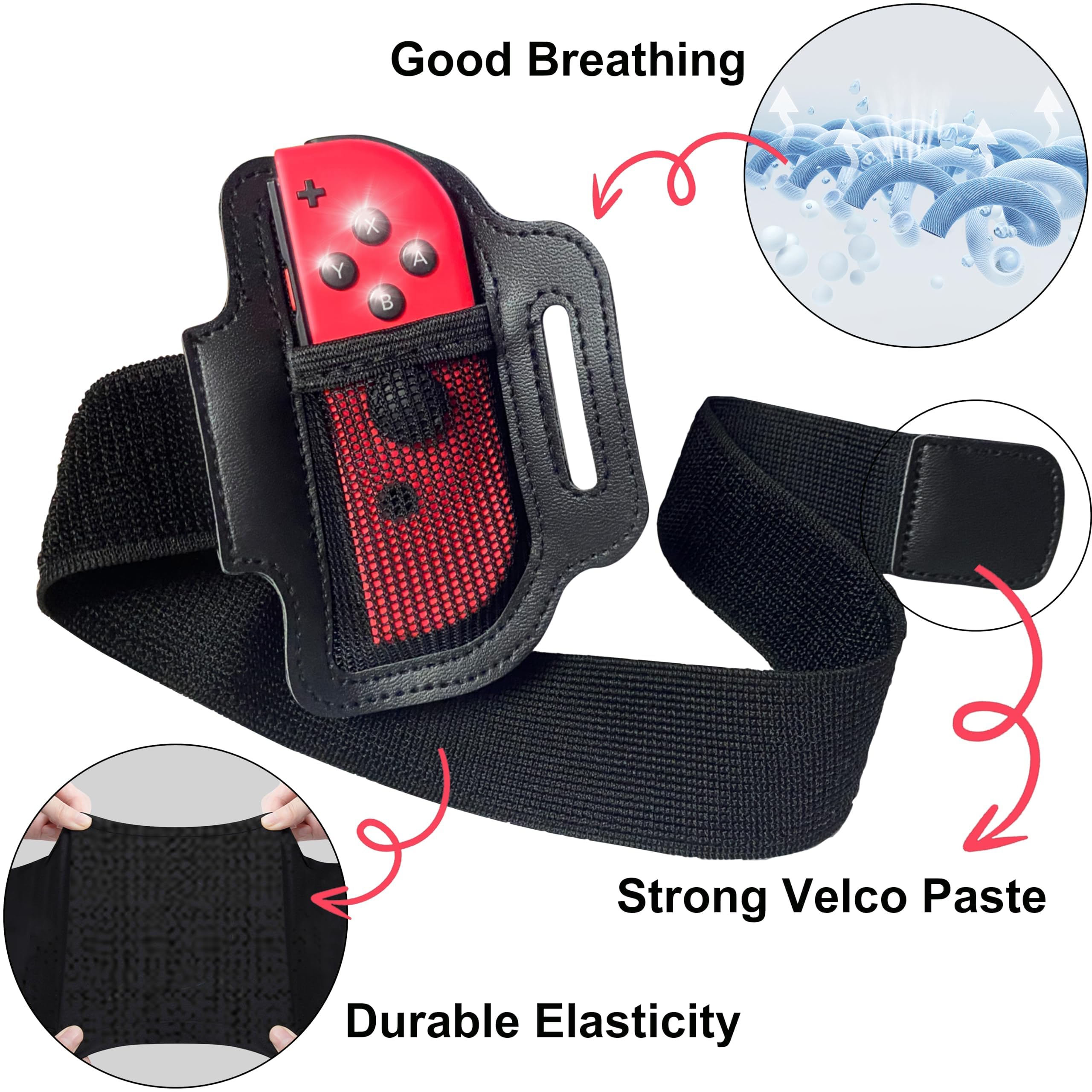 Nintendo Switch Sports Leg Strap - Adjustable Elastic Band for Soccer & Ring Fit Adventure, Compatible with Switch OLED Model (2 Pack) - Perfect for Active Gaming & Fitness Workouts