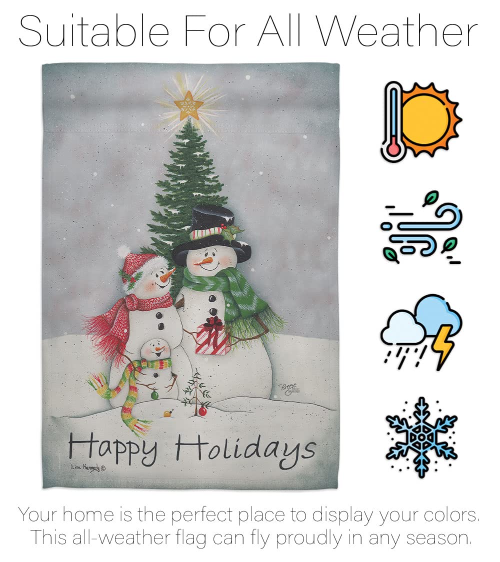 Snowman Family Christmas Garden Flag Set 13x18.5in - Winter Yard Decor