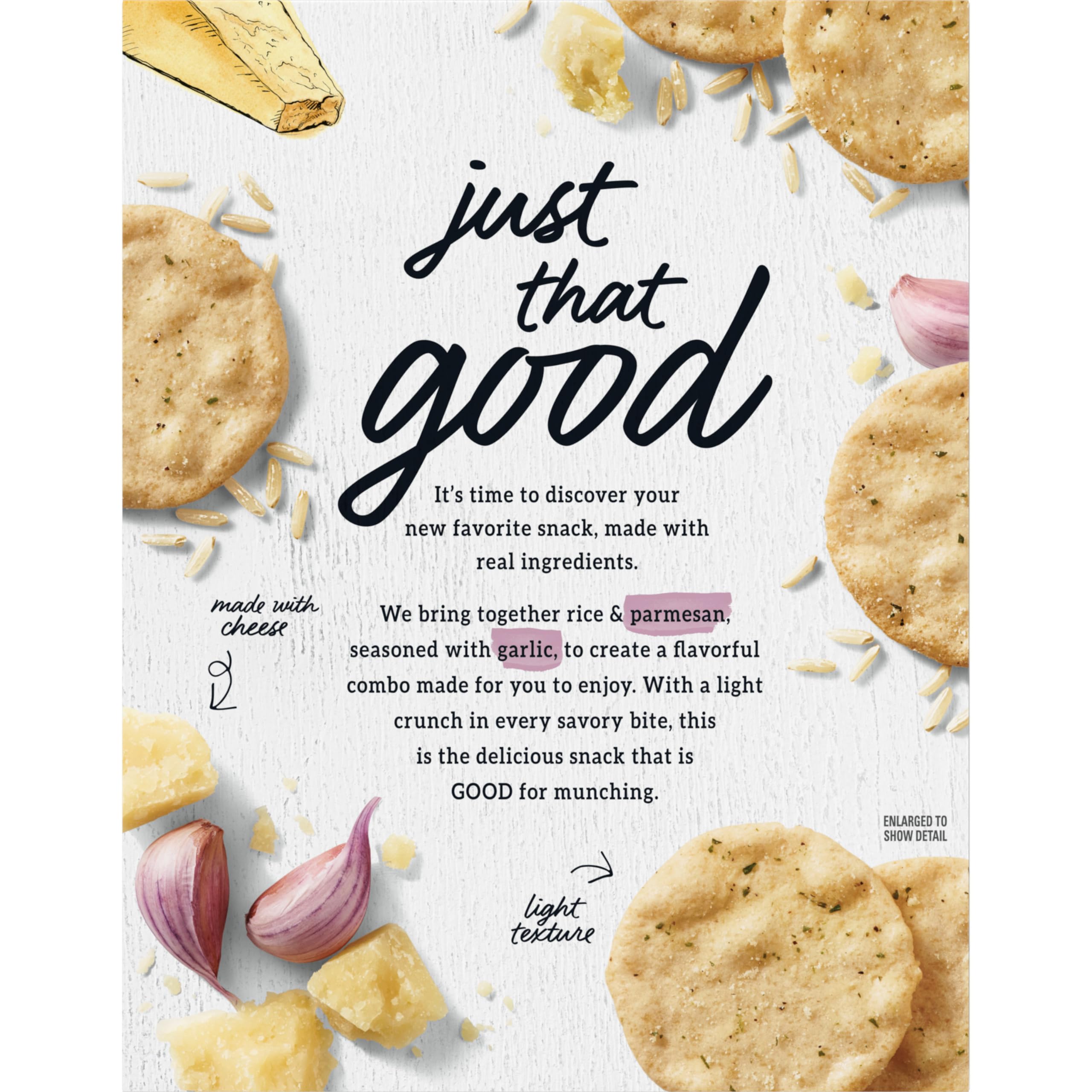 Gluten Free Parmesan & Garlic Rice & Cheese Snacks - 6 Pack (3.5 oz Each) | Bulk Healthy Crackers for Parties, School Lunches & On-the-Go Snacking