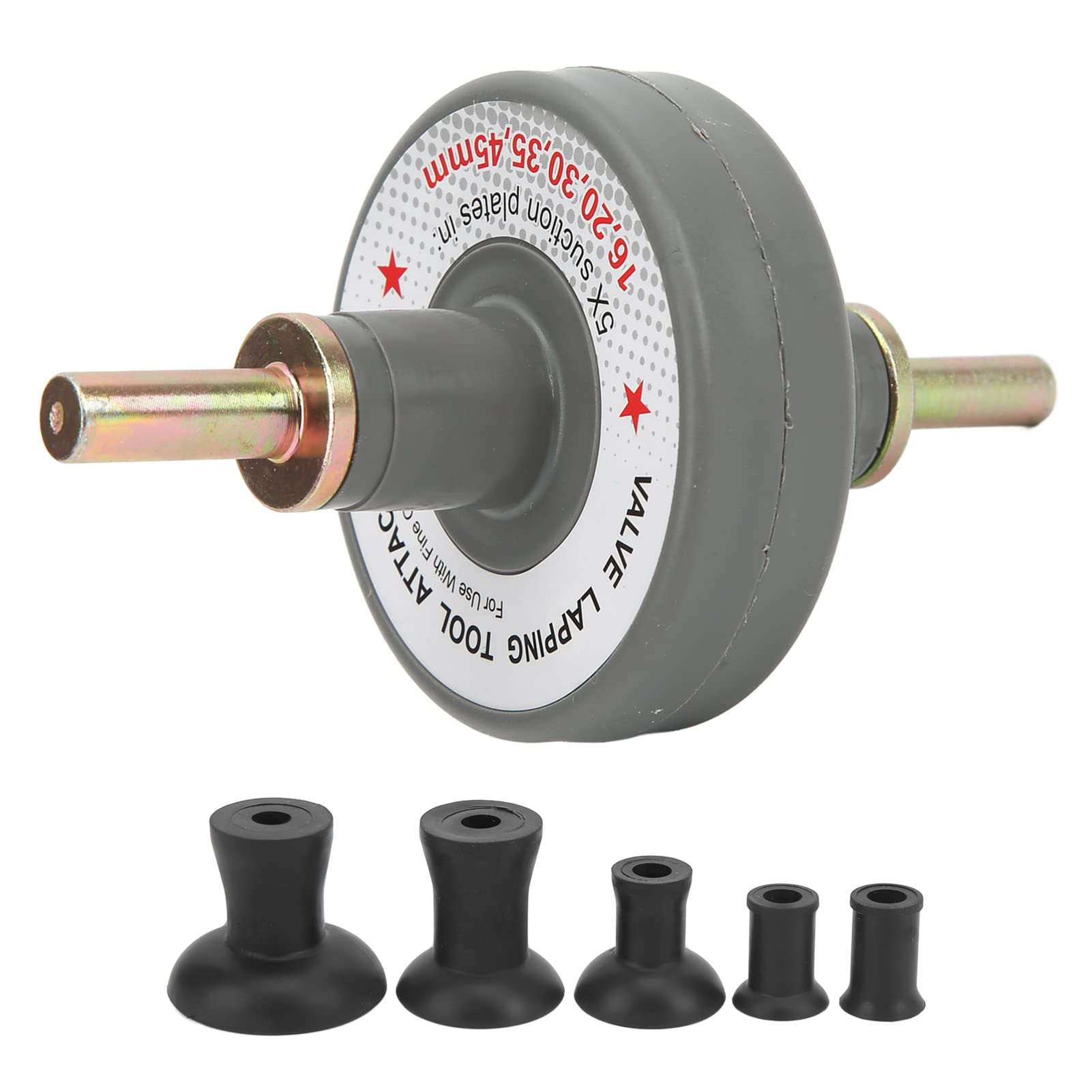 Professional Engine Valve Lapper Kit - Universal Valve Lapping Tool Attachment with 5 Suction Plates (1000-1250 RPM) for Grinding & Polishing - Perfect for Automotive Repair, Engine Rebuilding & Valve Train Maintenance