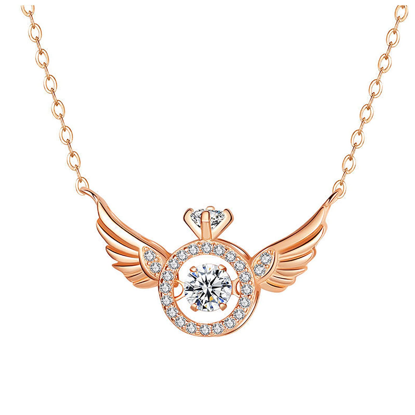 Trend Smart Wingss Jewelry Heartbeat Angel Necklace - Clavicle Fashion Pendant for Teen Girls, Perfect for Birthdays, Anniversaries, and Everyday Wear