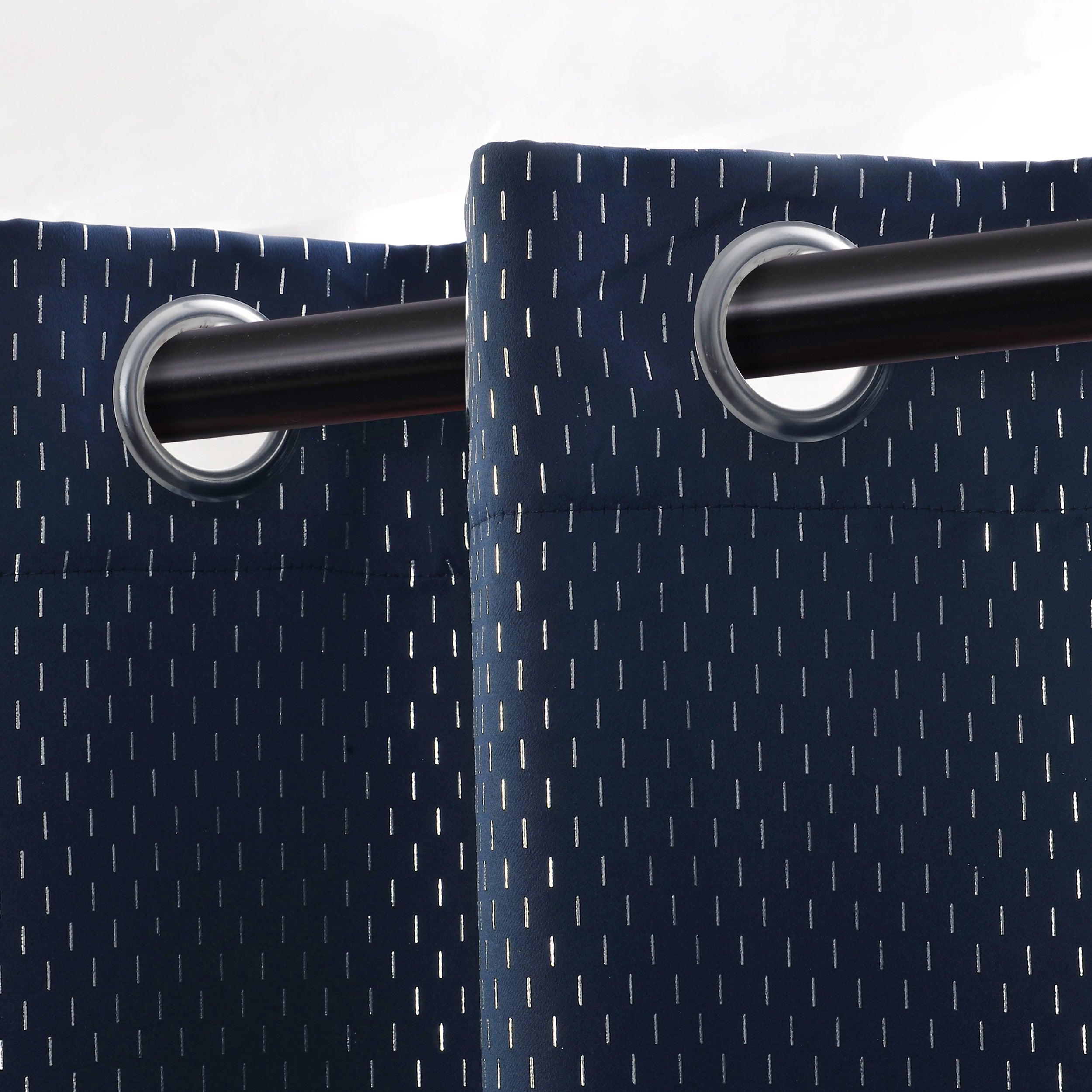 Blackout Solid Shimmer Grommet Curtain Panel Set of 2 Panels - 42 Inch Length - Light Blocking Window Treatment for Bedroom & Living Room