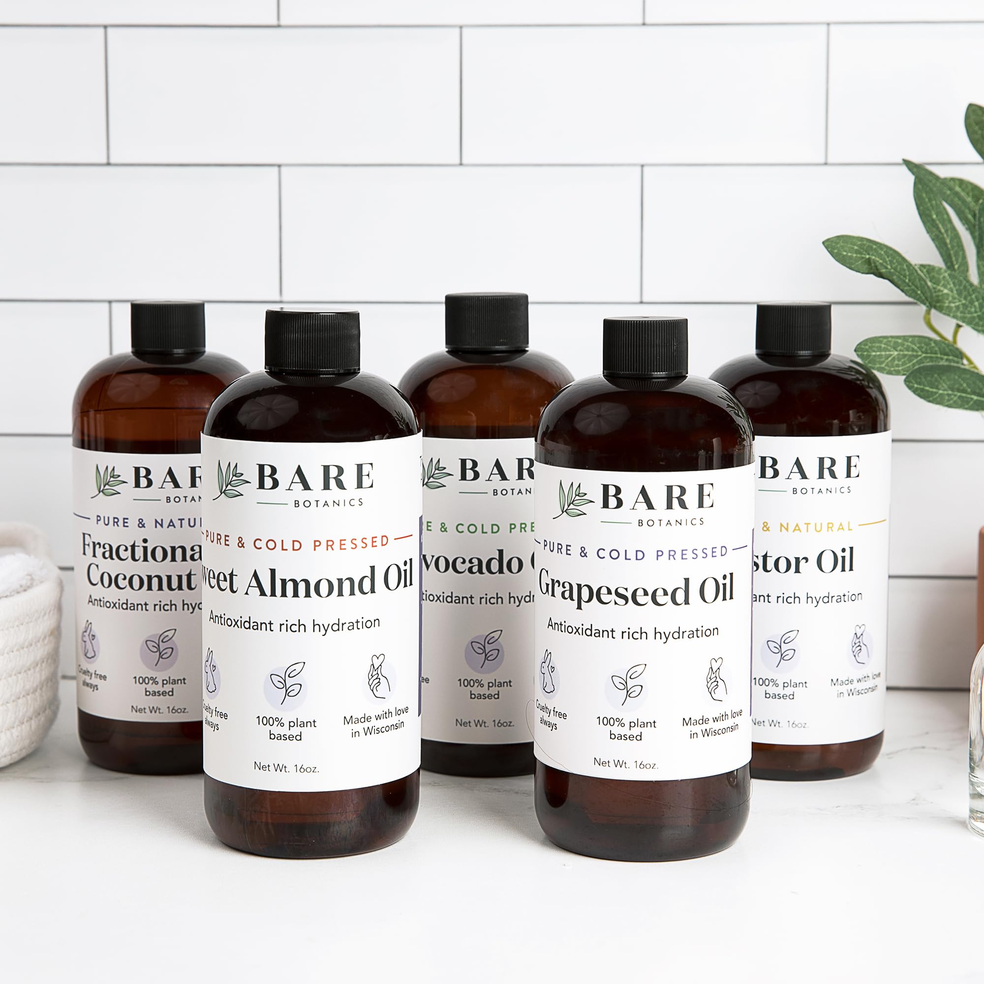 Bare Botanics Organic Grapeseed Hair & Body Oil with Lavender Tea Tree Body Salt Scrub Set - Hydrating Moisturizer for Dry Skin & Hair Care - Perfect for Spa Day, Relaxation & Self-Care Routine