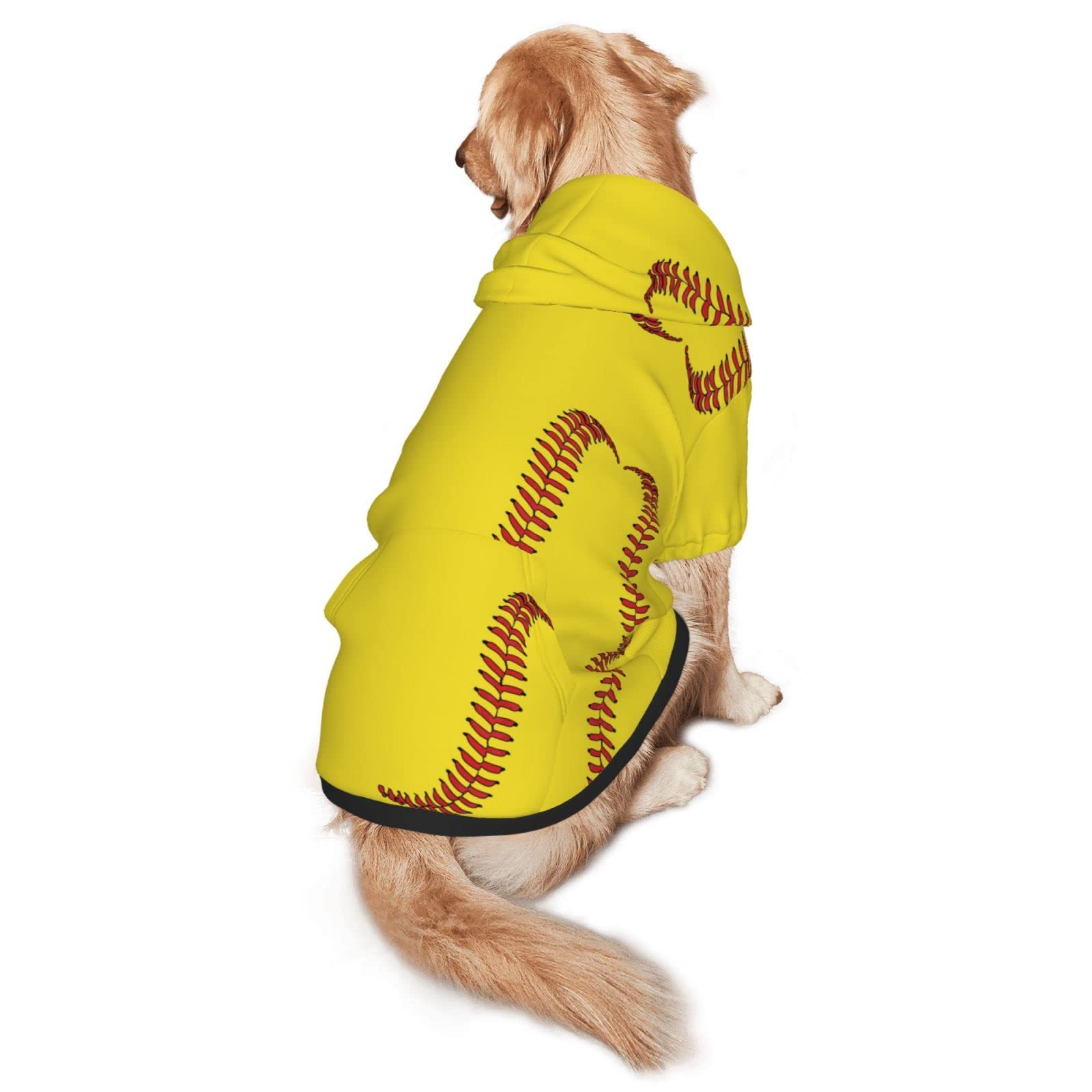 Softball Baseball Dog Hoodie Sweaters with Pocket - Hooded Apparel Costume for Medium & Large Dogs - Perfect for Outdoor Play, Pet Fashion & Photo Shoots