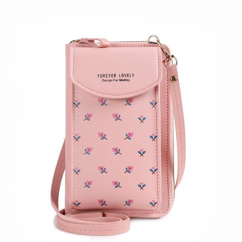 MOCA Women's Crossbody Sling Bag with Phone Holder - Stylish Wallet Purse Clutch for Women & Girls (Pink) | Perfect for Everyday Use, Travel, Shopping & Parties