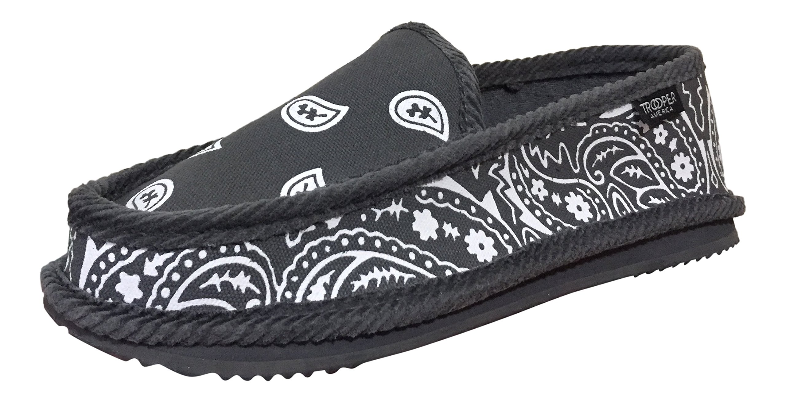 Troooper America KS-002 Paisley Bandana Slip-On House Slippers - Comfortable Indoor Shoes for Men & Women - Perfect for Home, Lounge, and Relaxation