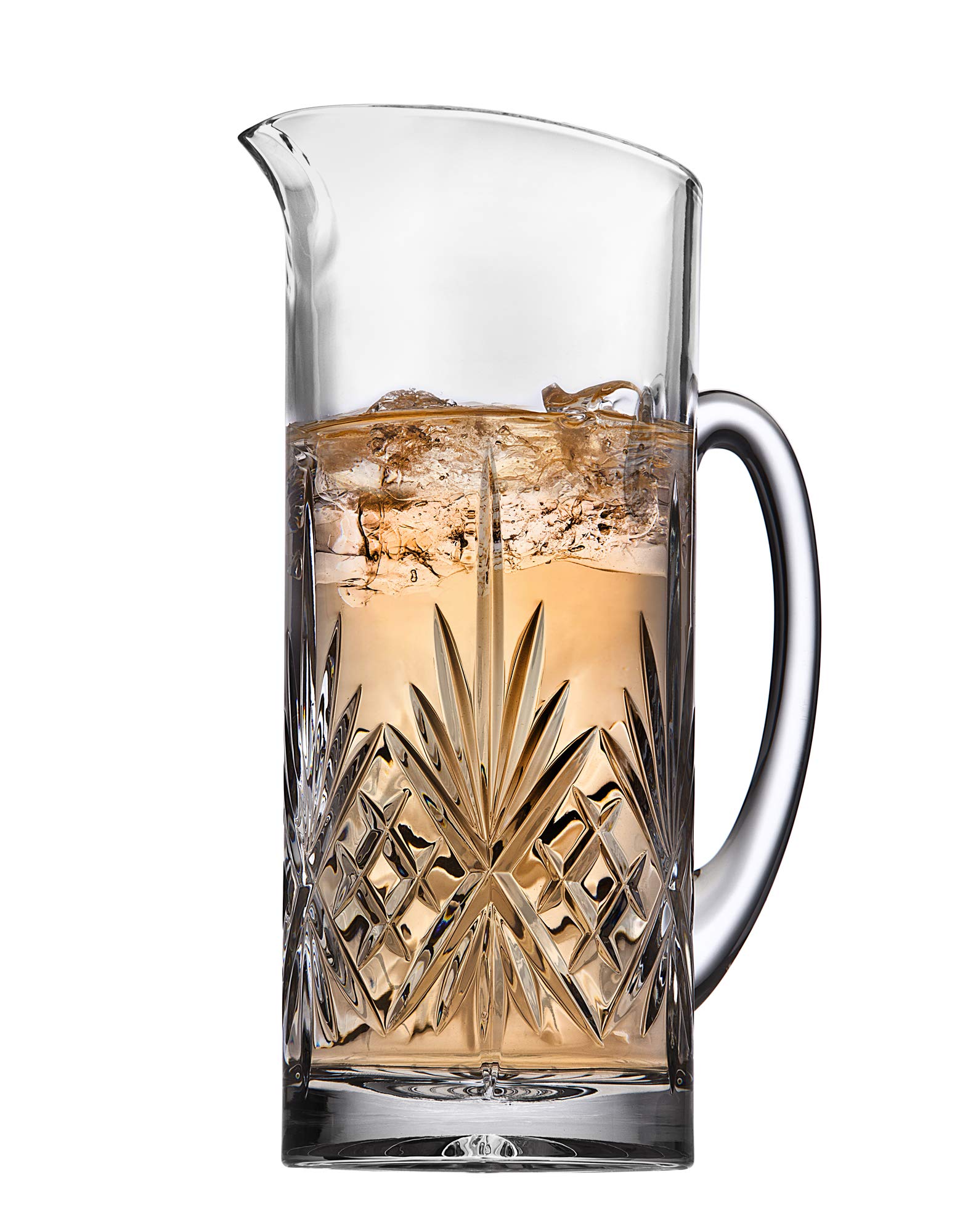 Godinger 34oz Glass Beverage Pitcher - Dublin Collection, Cocktail & Water Carafe for Bar Mixing, Entertaining & Home Use