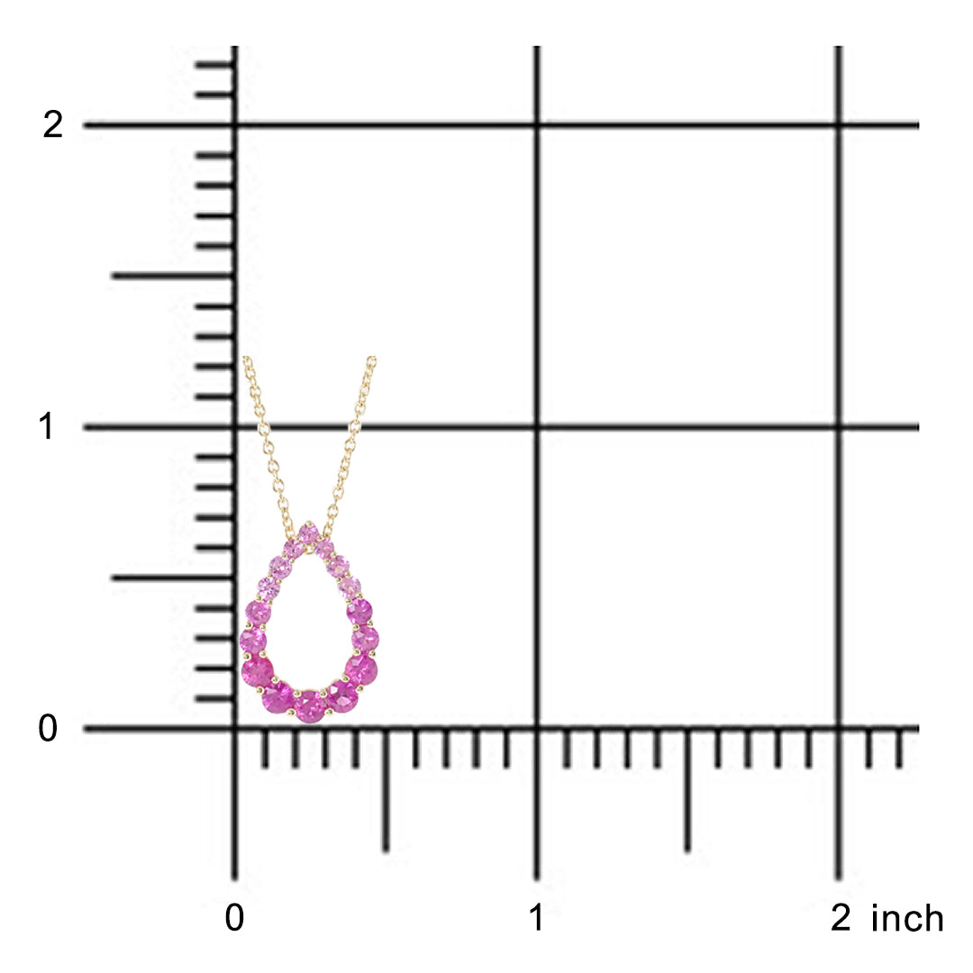 Elegant Graduated Pink Sapphire Pendant Necklace for Women - Perfect for Weddings, Anniversaries & Special Occasions