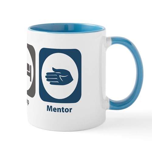 White/Blue Inside - Eat Sleep Mentor Mug