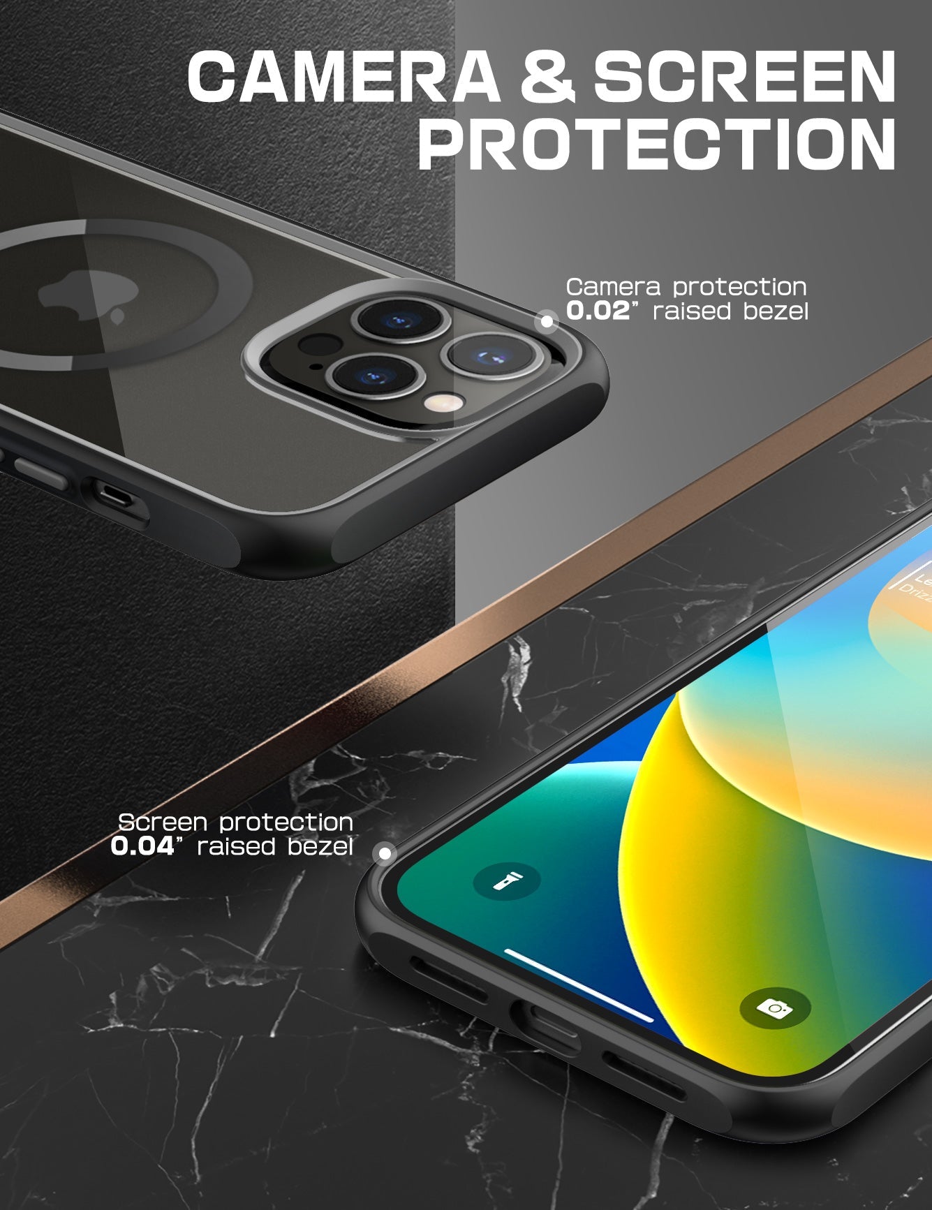 iPhone 14 Pro Max 6.7 Inch Unicorn Beetle MAG Slim Clear MagSafe Case - Shockproof Protective Cover with Magnetic Alignment (Open Box, Black) | Perfect for Daily Use, Travel & Wireless Charging