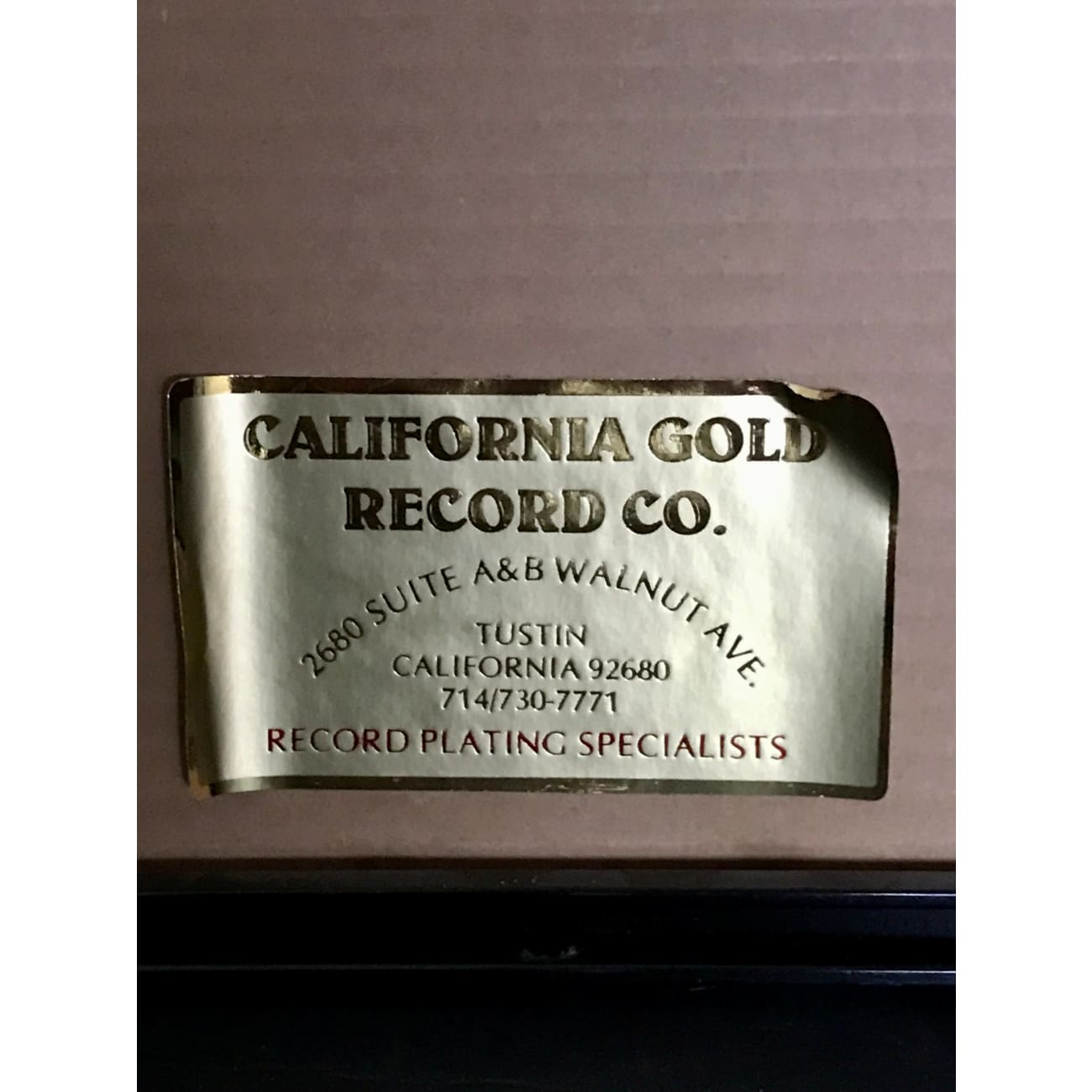 Concrete Blonde Bloodletting RIAA Gold Album Award - Certified Music Collectible for Fans & Display