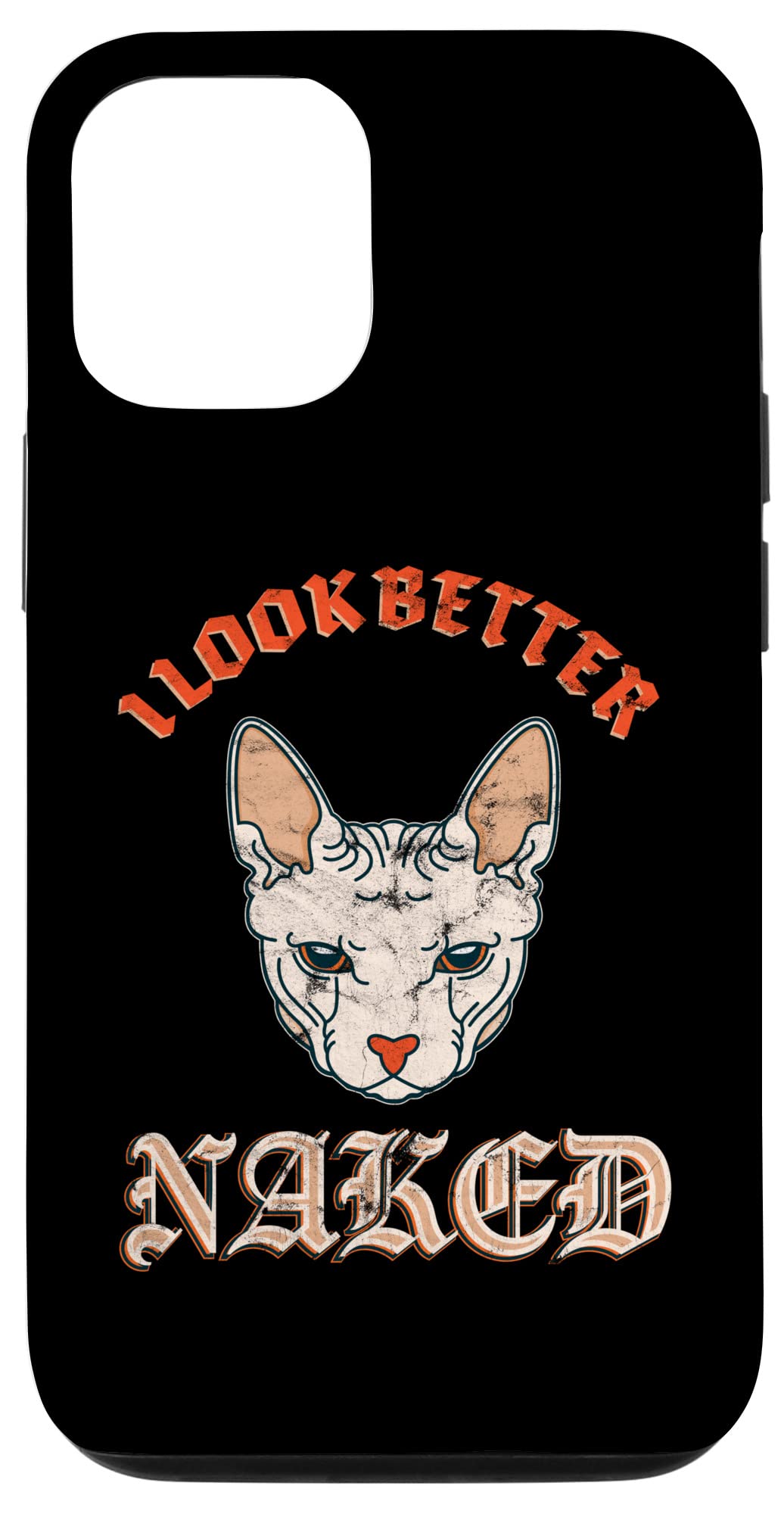 Funny Sphynx Cat iPhone 12/12 Pro Case | Hairless Cat Lover Phone Cover | Perfect Gift for Cat Enthusiasts & Unique Phone Accessory for Daily Use, Work & Travel