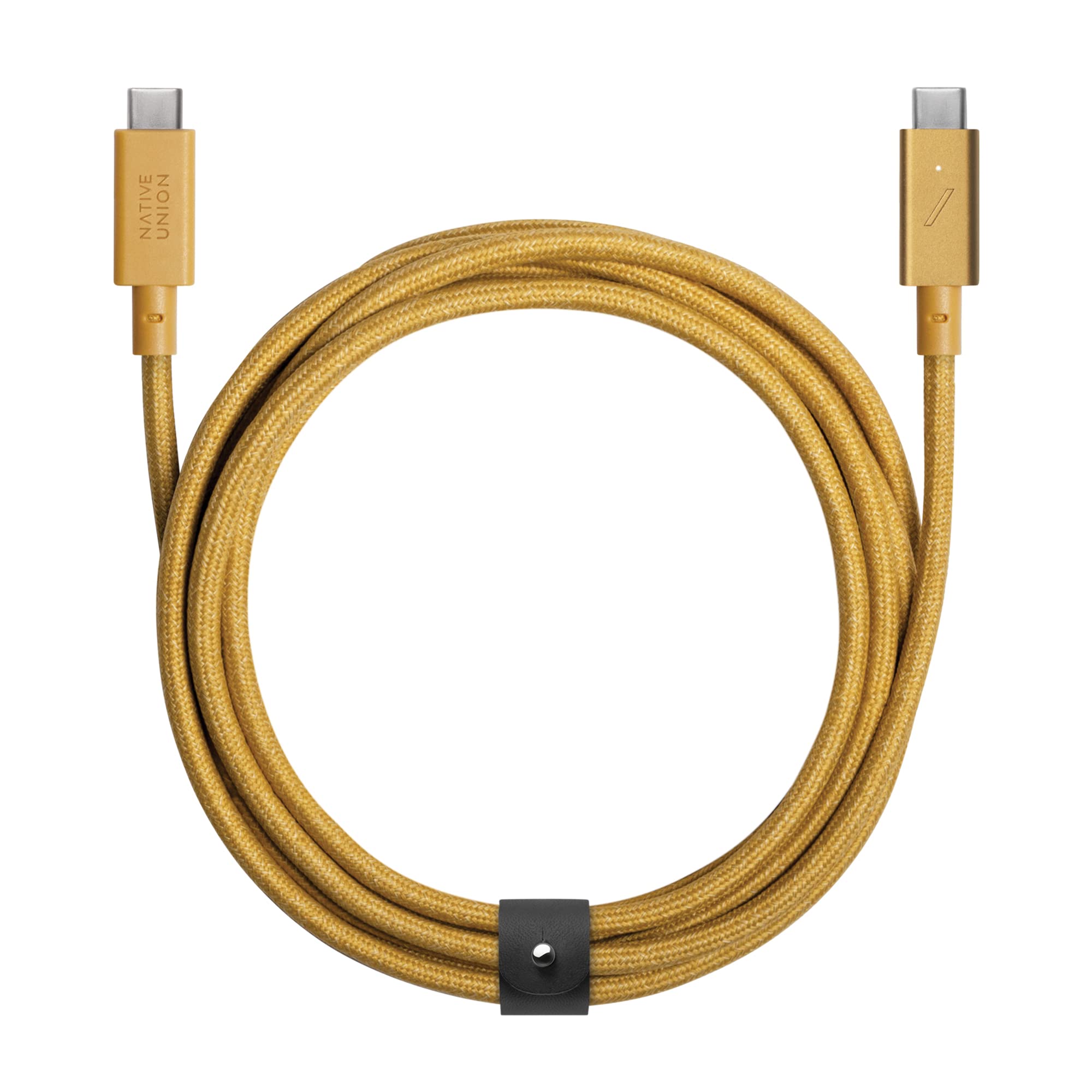 Native Union Type-C Belt Cable Pro - 240W USB-C to USB-C 8ft Ultra-Strong Nylon Braided Charging Cable with Leather Strap | Compatible with iPhone 16, 16 Pro Max, MacBook Pro 14